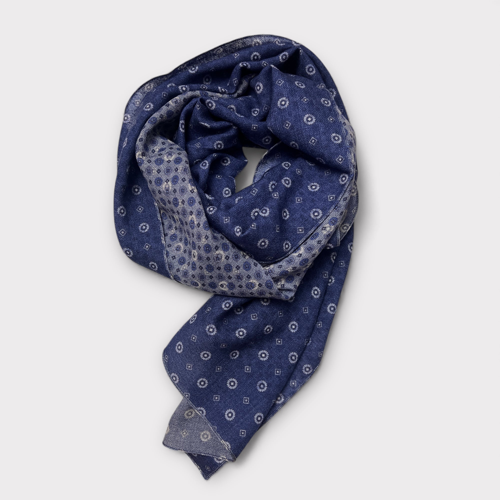 Sciarpa Uomo In Tessuto Di Lana Fantasia Pois 45 cm x 180 cm