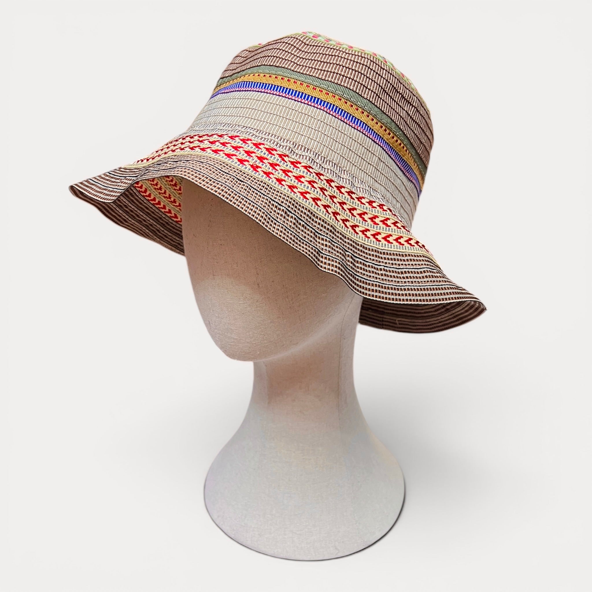 Cappello Donna Estivo In Cotone Multirighe Grevi - Cappelleria Bacca