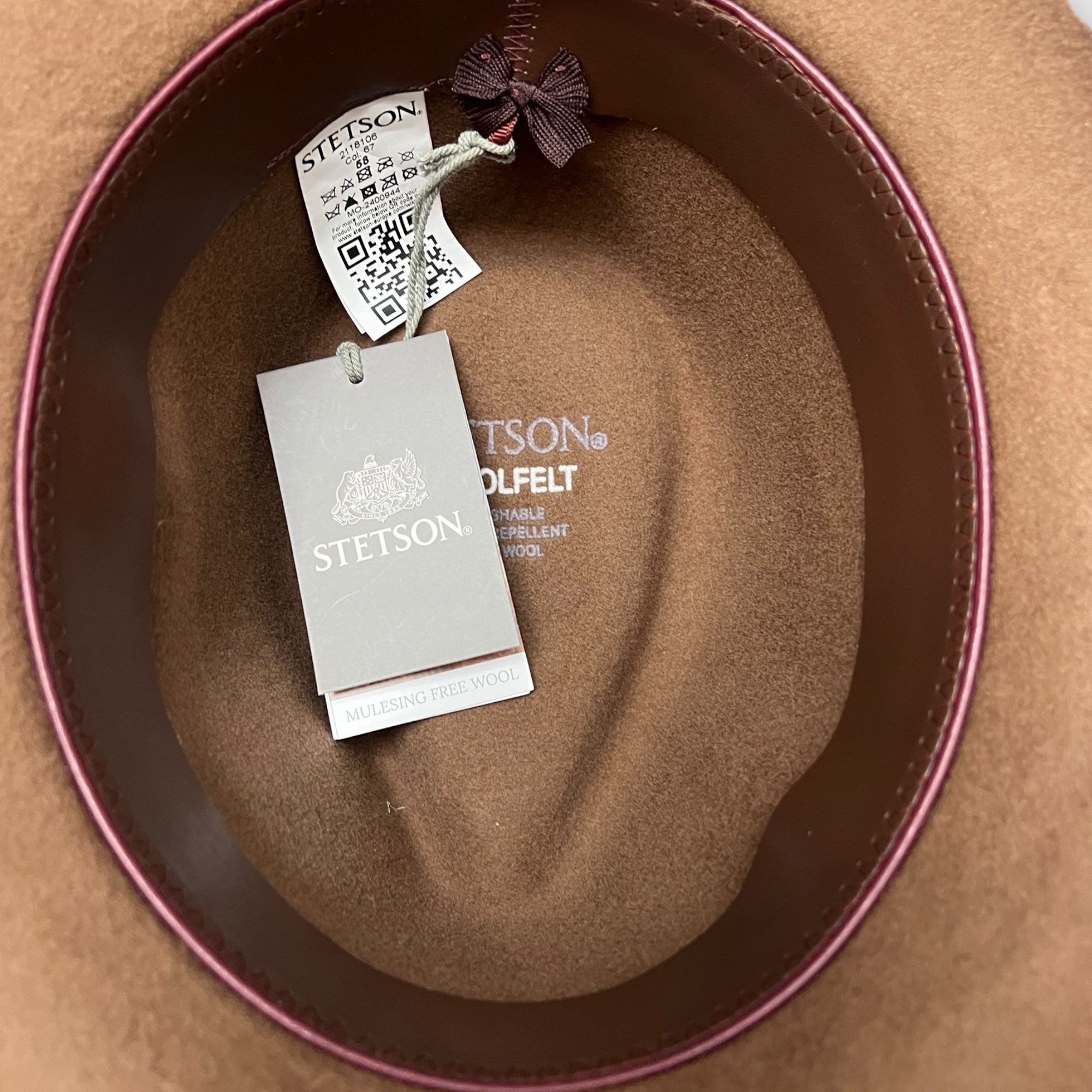 Fedora Hat Felt Hare Tobacco Stetson