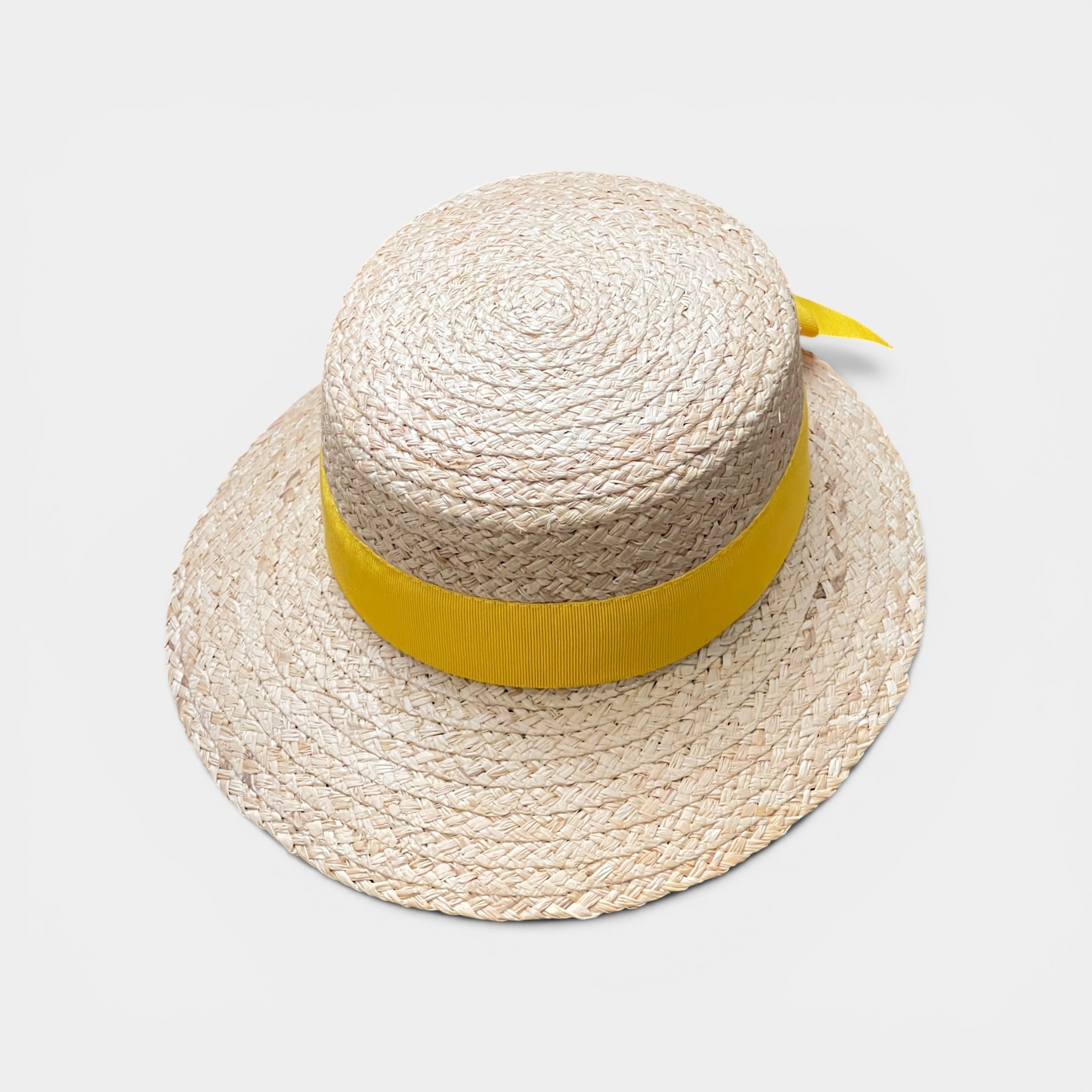 Cappello Estivo Da Donna Con Visiera Ampia In Paglia E Nastro Color - Cappelleria Bacca