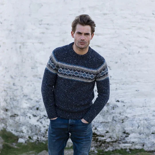 Maglione Uomo In Pura lana Donegal Fairisle