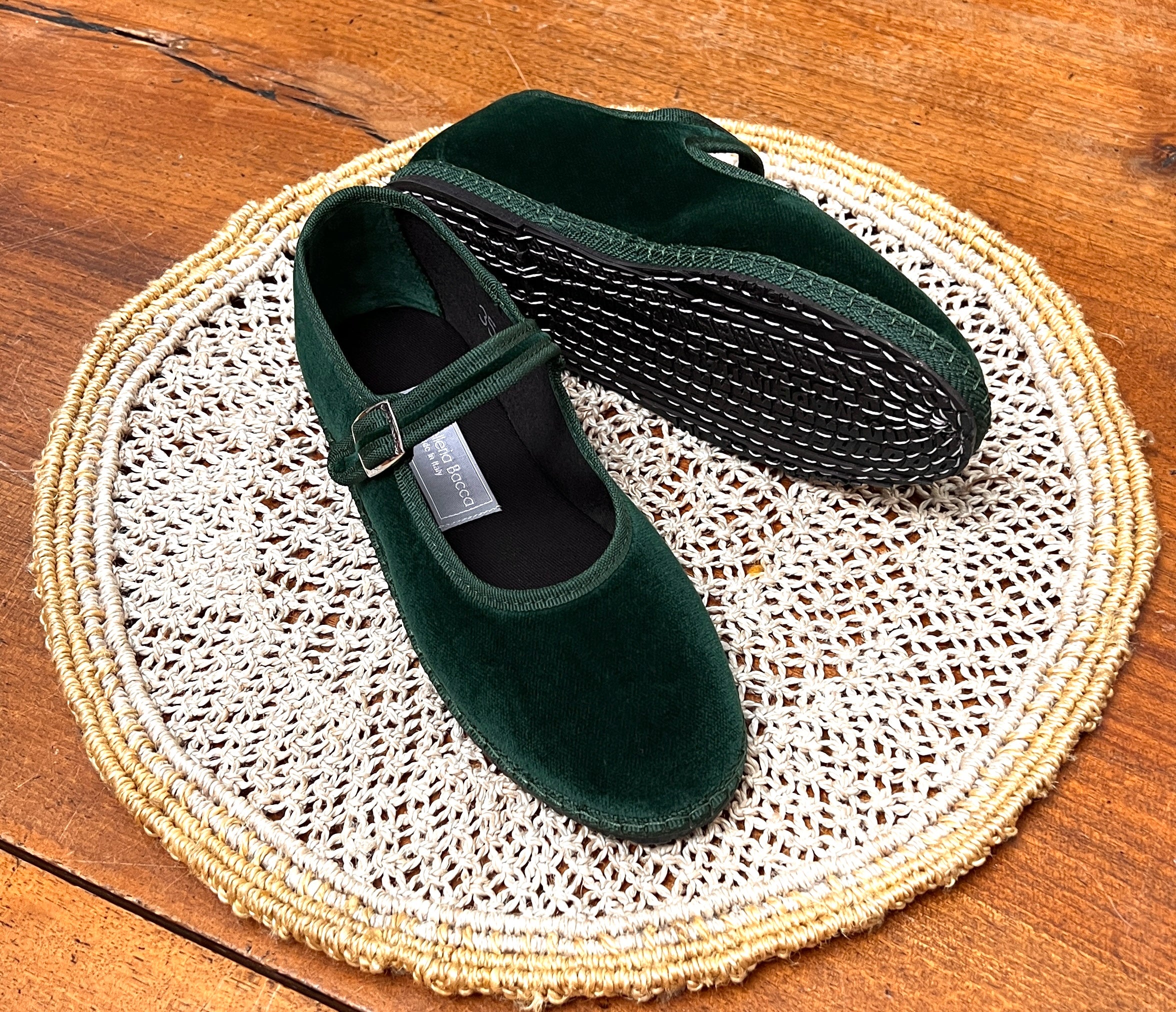 Friulane Originali Con Laccetto Mary Jane Verde Smeraldo