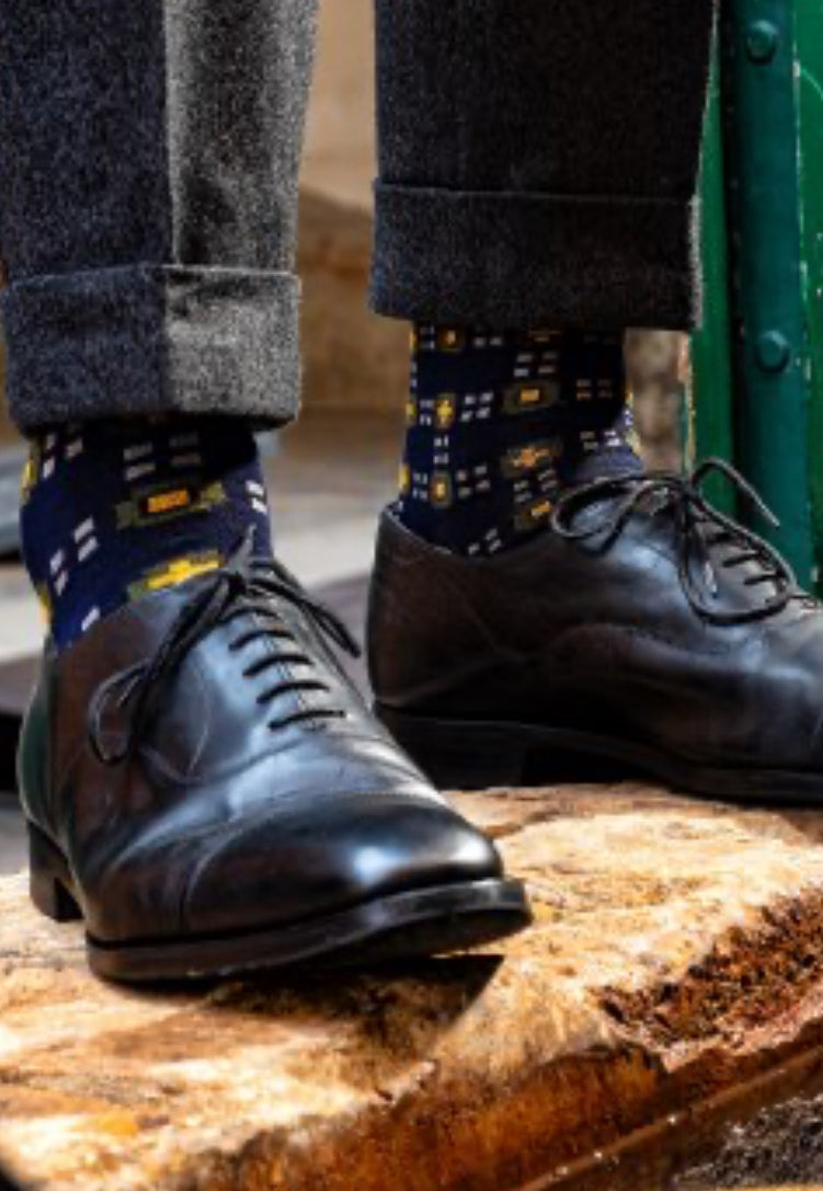 Calzini alti Spaiati Oybo’ Untuned Socks  Blu Stars