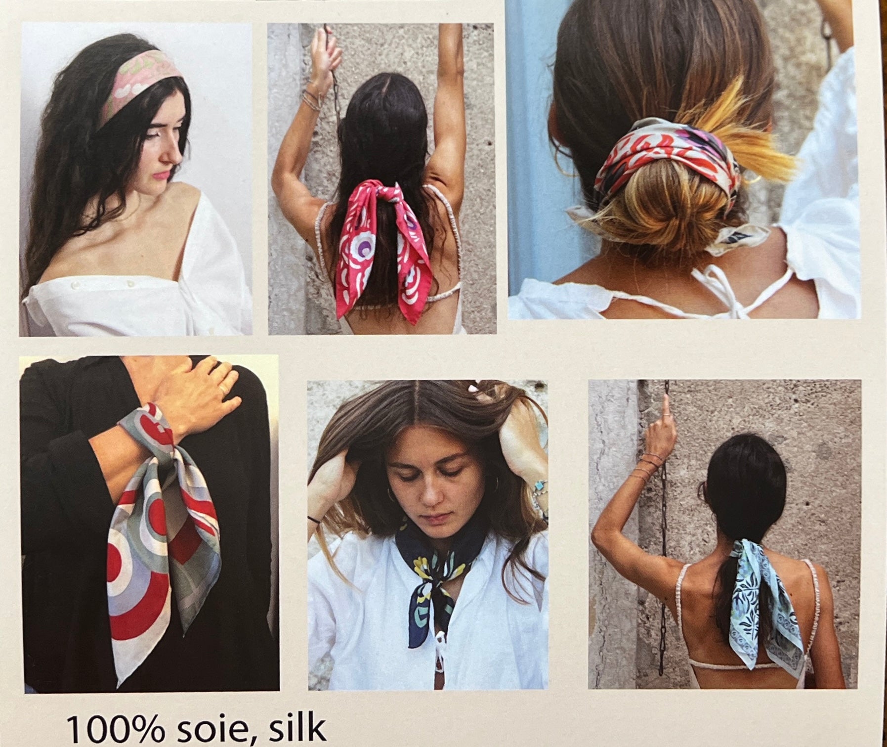 Foulard In Pura Seta 50 x 50 cm Albertine In Scatola Vintage