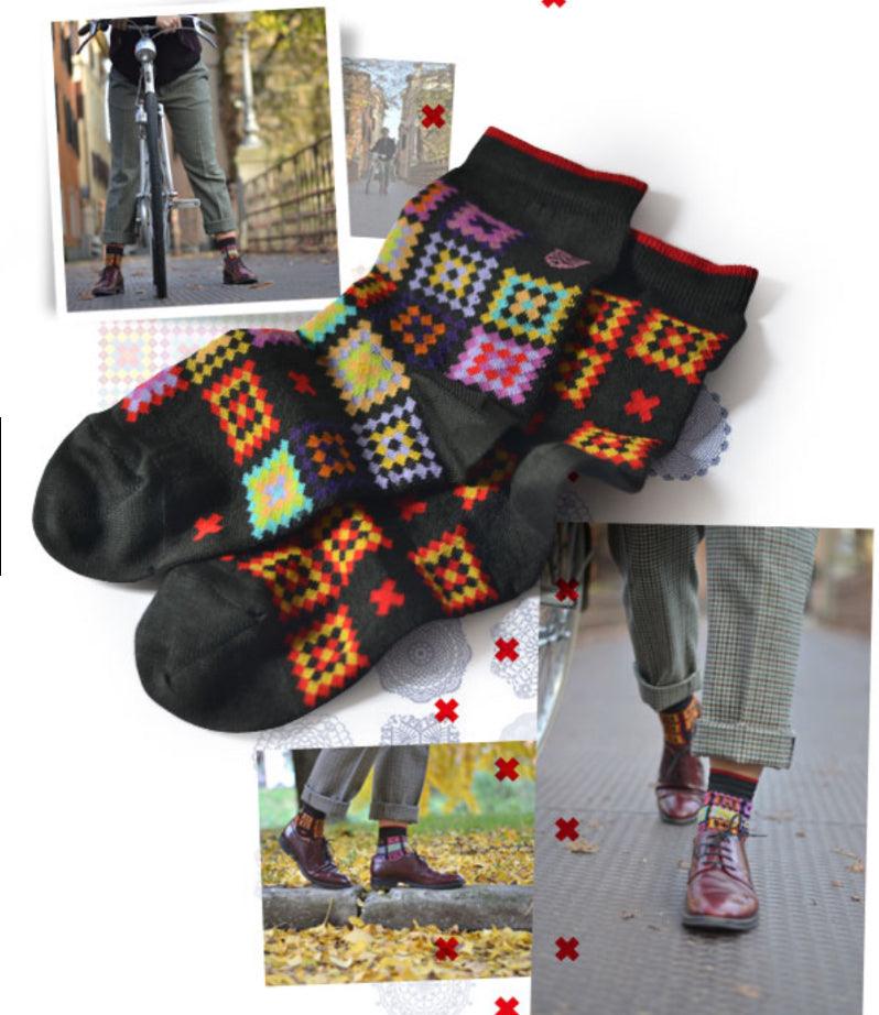 Calzini Donna Diversi Oybò Untuned Socks Granny Square