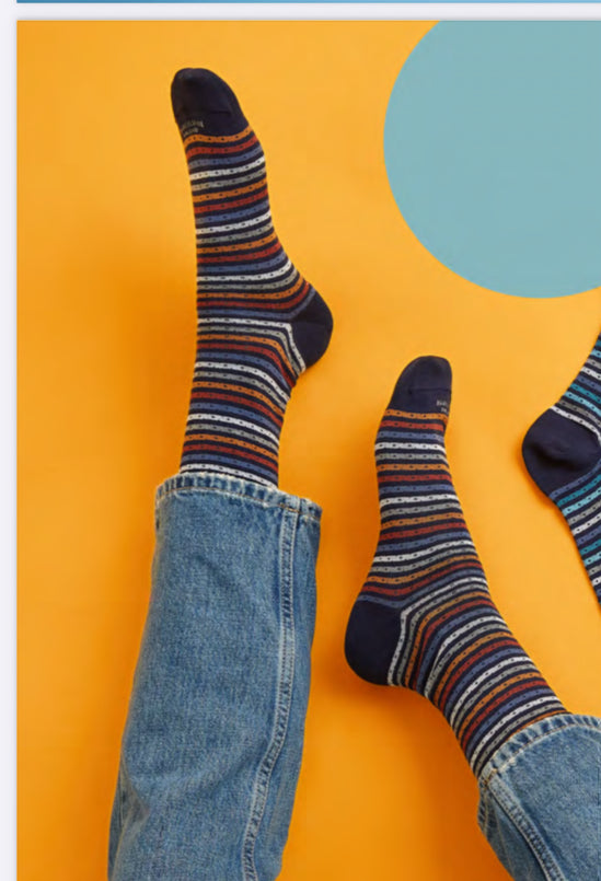 Calzini Uomo Lungo In Cotone a Righe