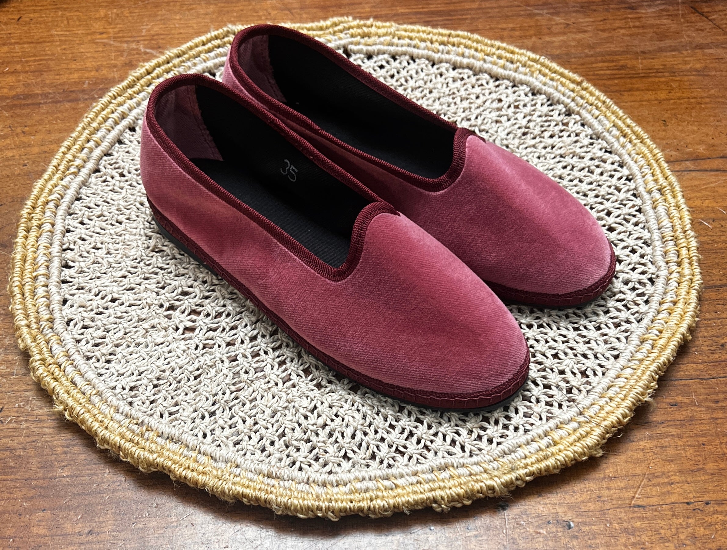 Friulane Originali In Velluto Rosa Antico – Scarpe Da Donna Fatte A Mano In Friuli