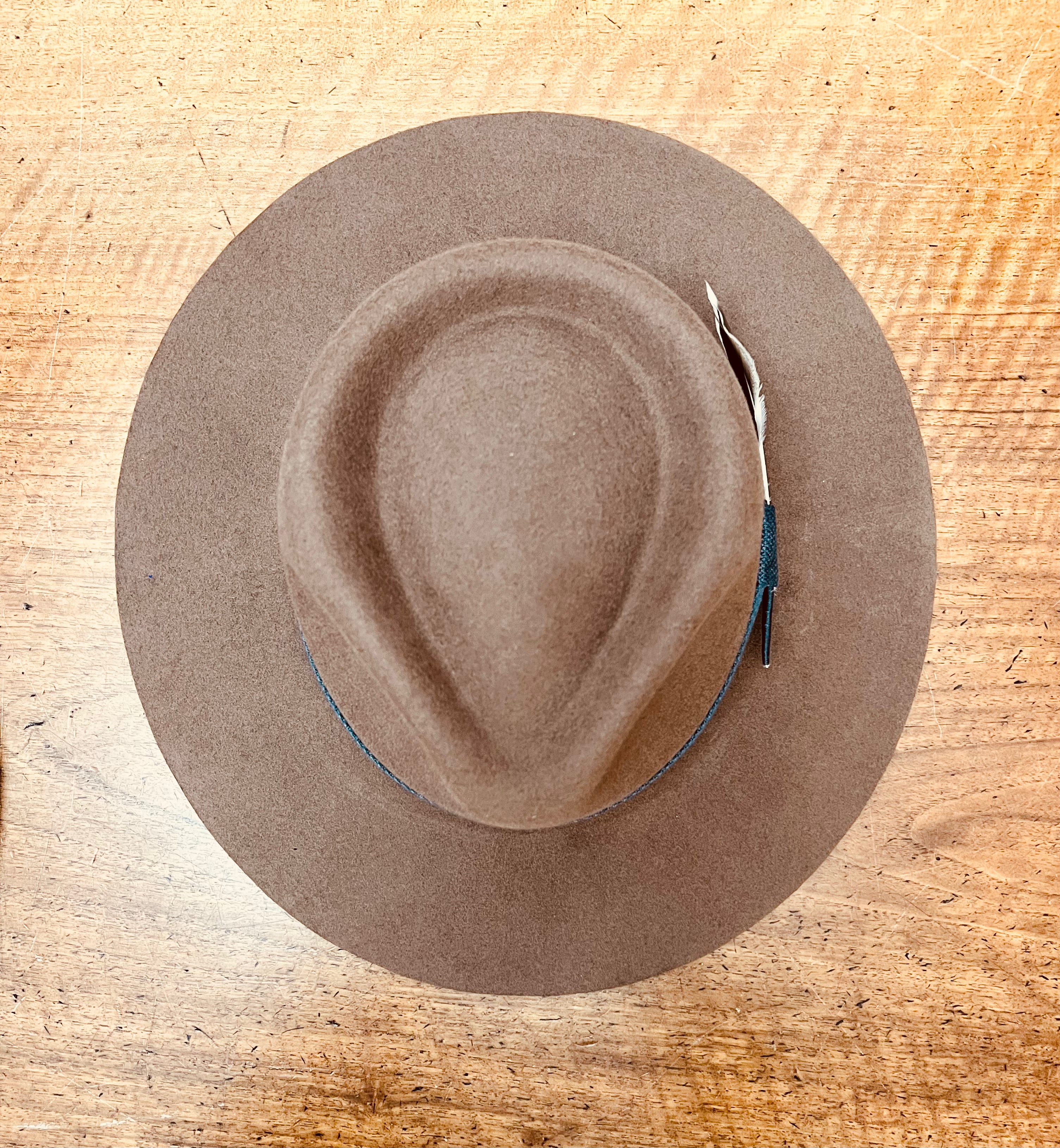 Cappello Stetson Western Cowboy In Feltro a Falda Dritta Marrone