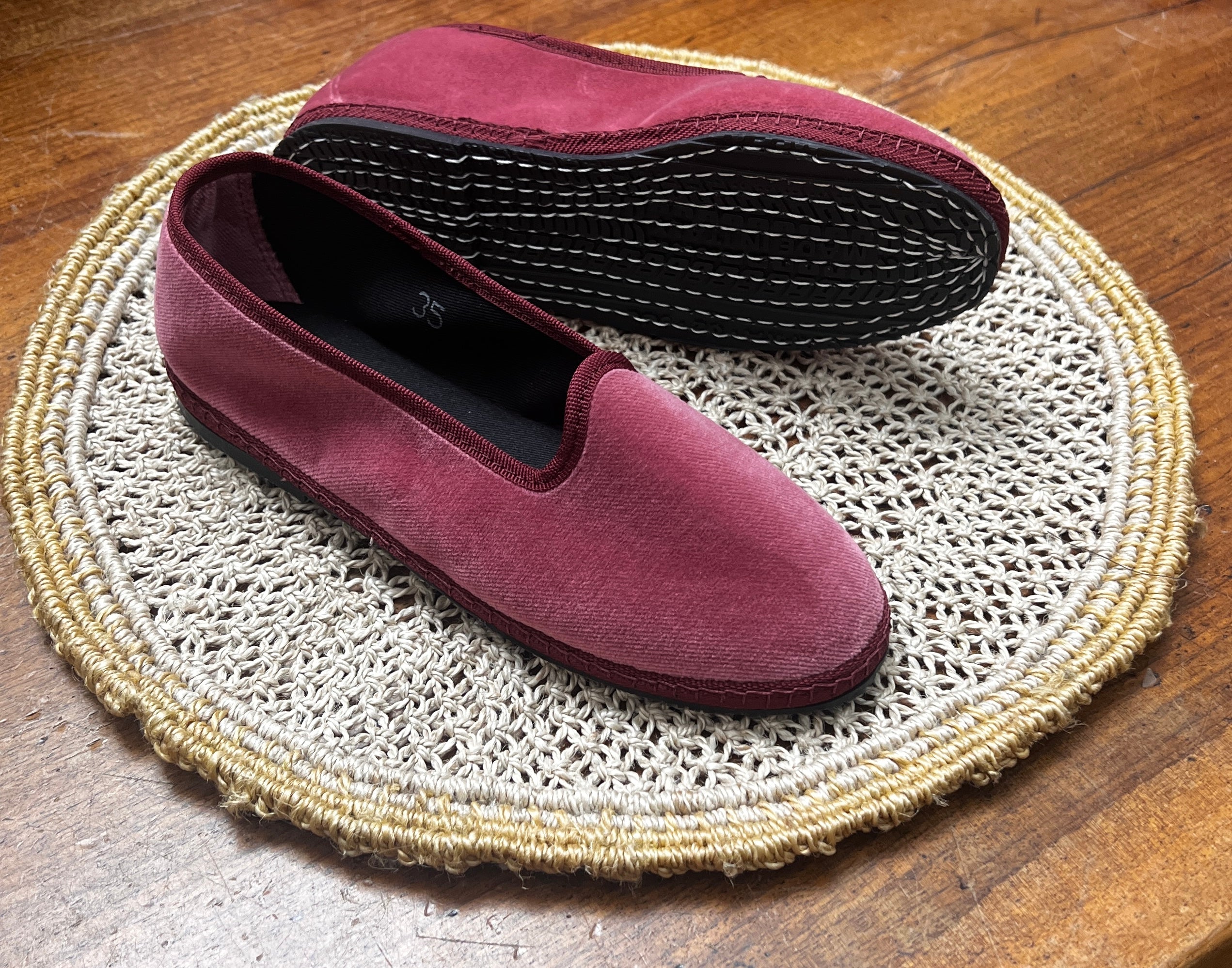 Friulane Originali In Velluto Rosa Antico – Scarpe Da Donna Fatte A Mano In Friuli