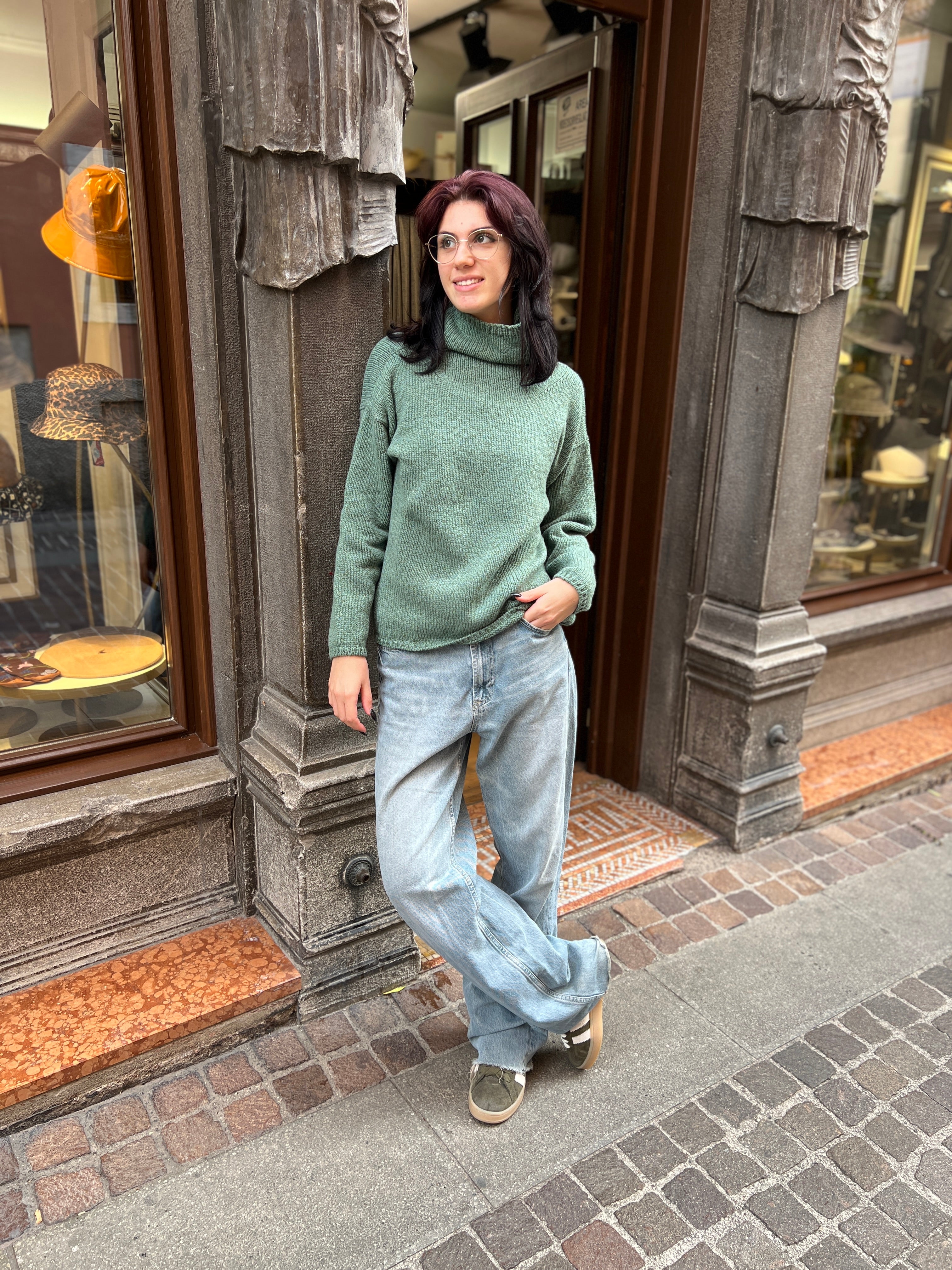 Maglione Donna In Pura Lana Verde Salvia