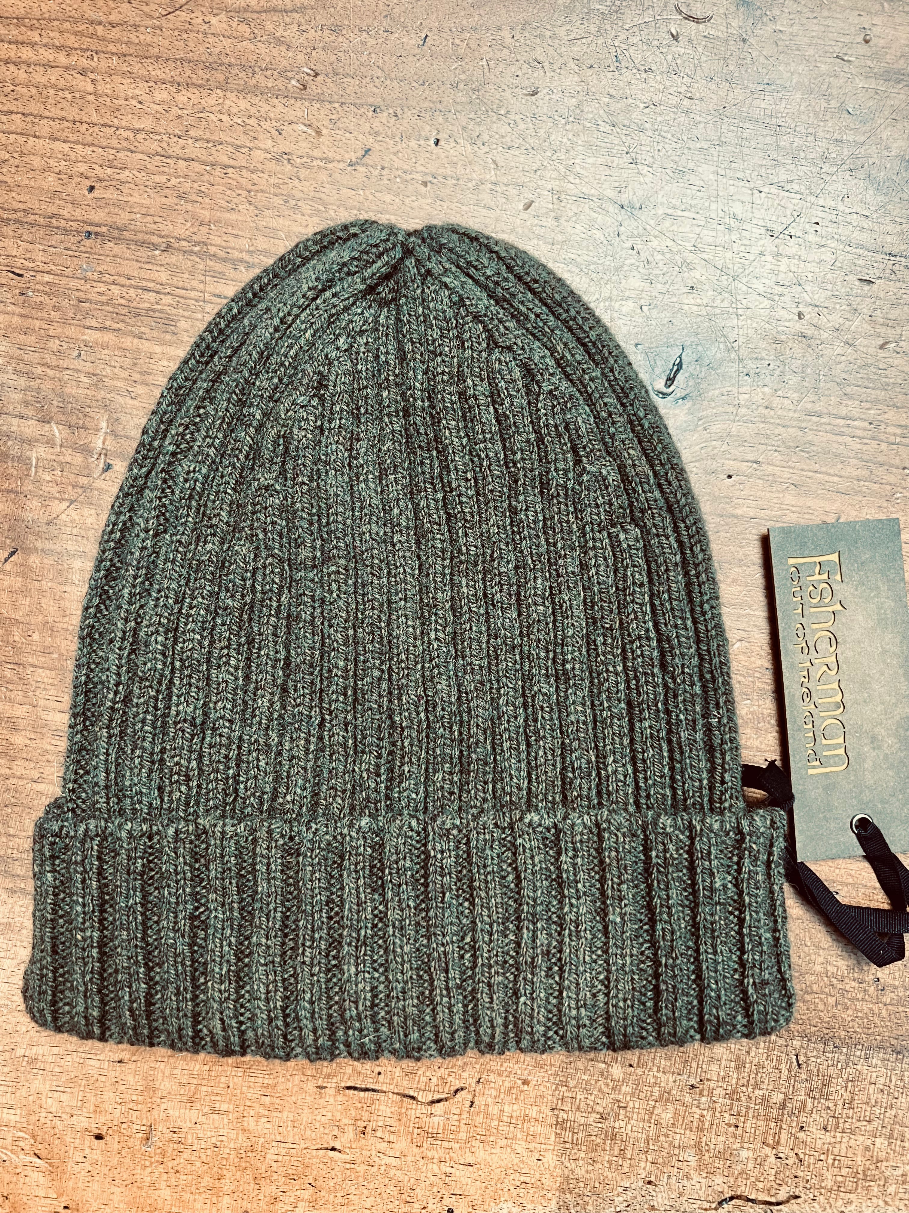 Berretto Beanie In Lana A Coste Fisherman Out Of Ireland Antracite