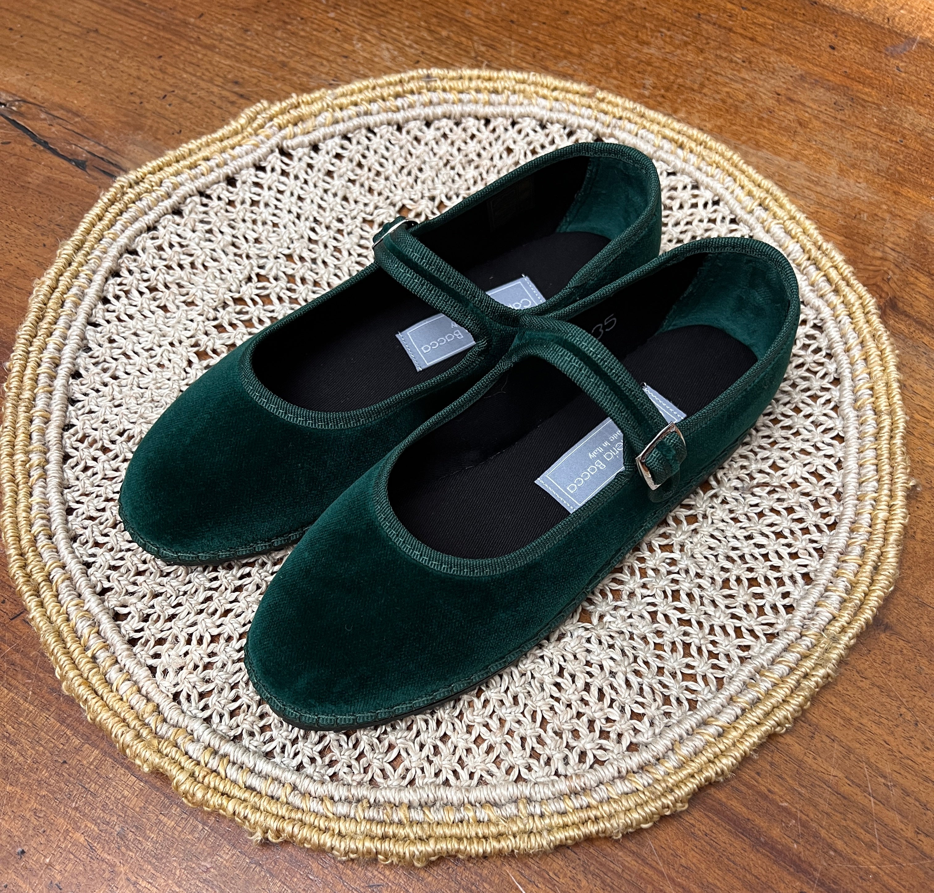 Friulane Originali Con Laccetto Mary Jane Verde Smeraldo