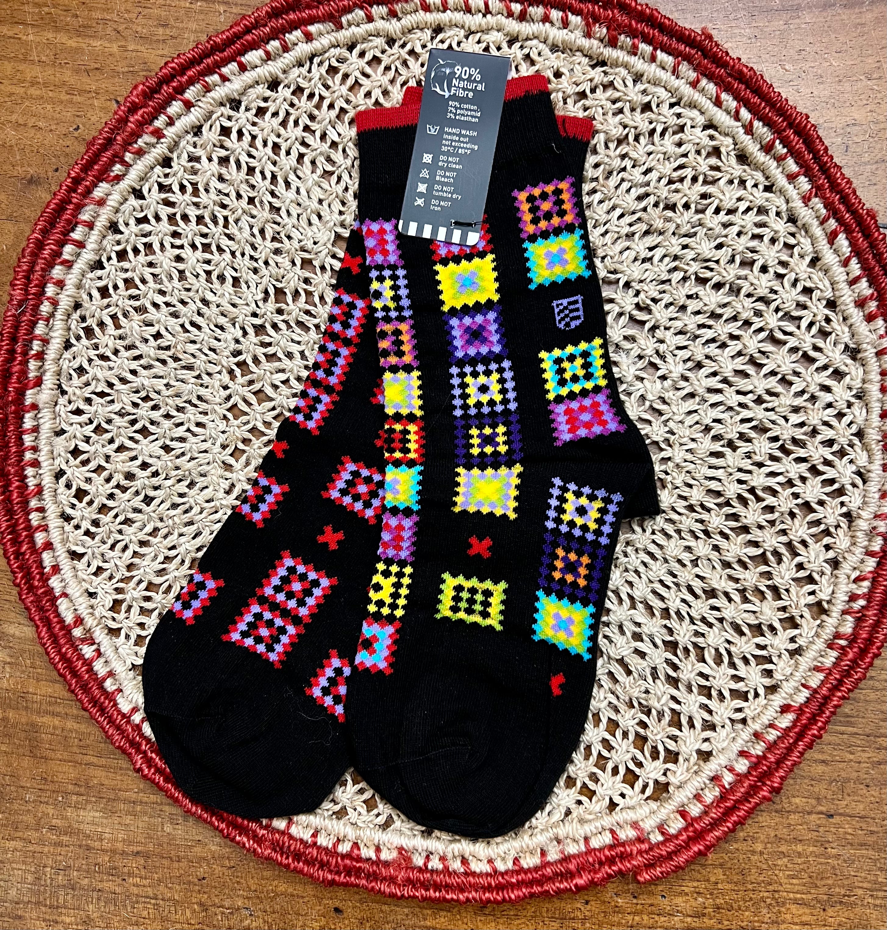 Calzini Donna Diversi Oybò Untuned Socks Granny Square