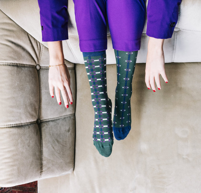 Calzini Spaiati Oybò Untuned Socks Green purple