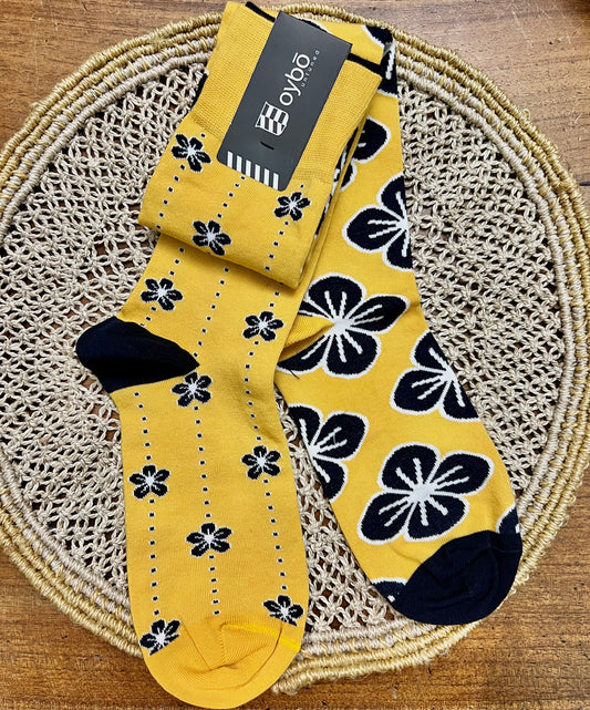 Calzini alti Spaiati Oybo’ Untuned Socks  Yellow Flo