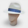 Cappello Panama Quito Originale Borsalino Ala Media Nastro Azzurro