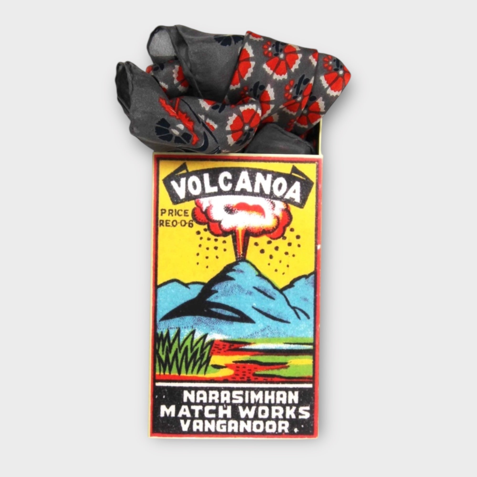 Foulard In Pura Seta 50 x 50 cm Augustine In Scatola Vintage