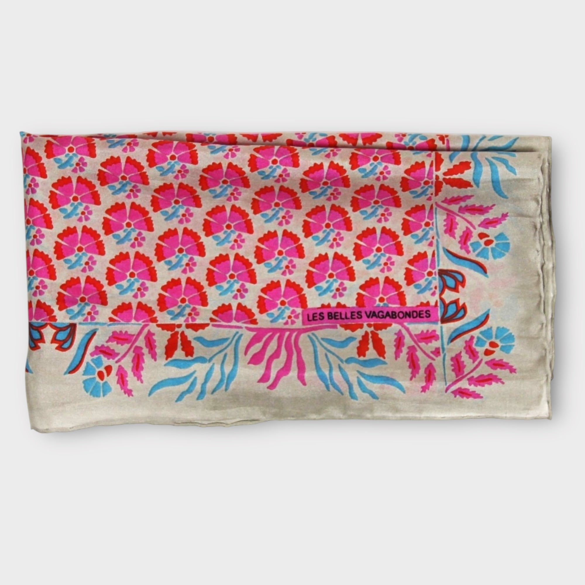 Foulard In Pura Seta 50 x 50 cm Augustine In Scatola Vintage