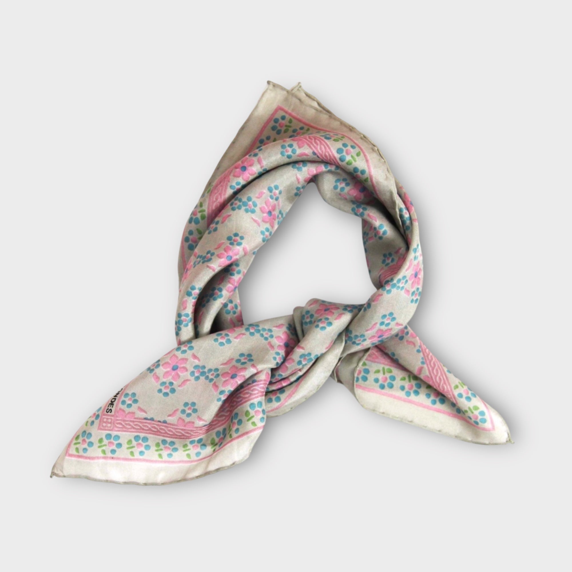 Foulard In Pura Seta 50 x 50 cm Natasha In Scatola Vintage