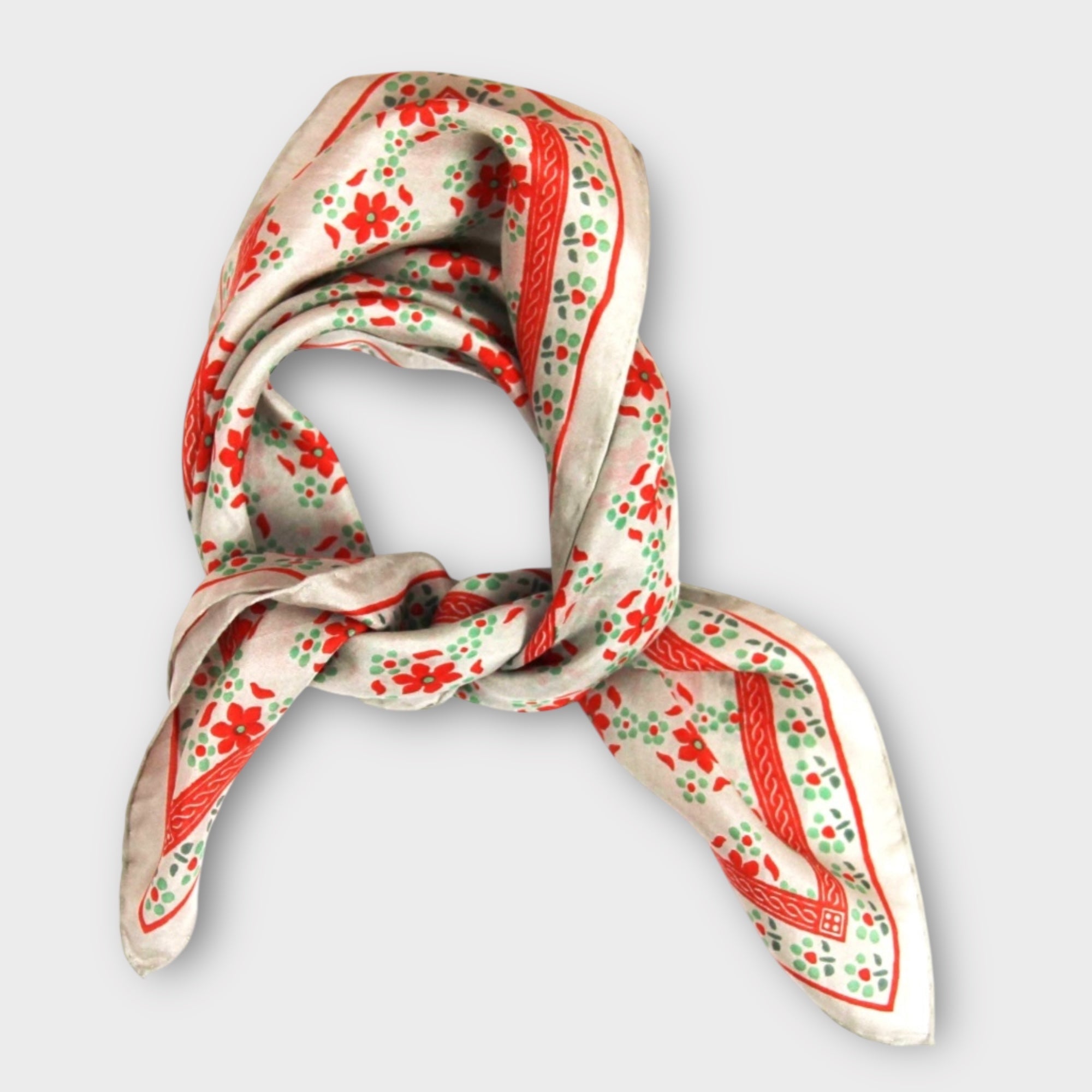 Foulard In Pura Seta 50 x 50 cm Natasha In Scatola Vintage