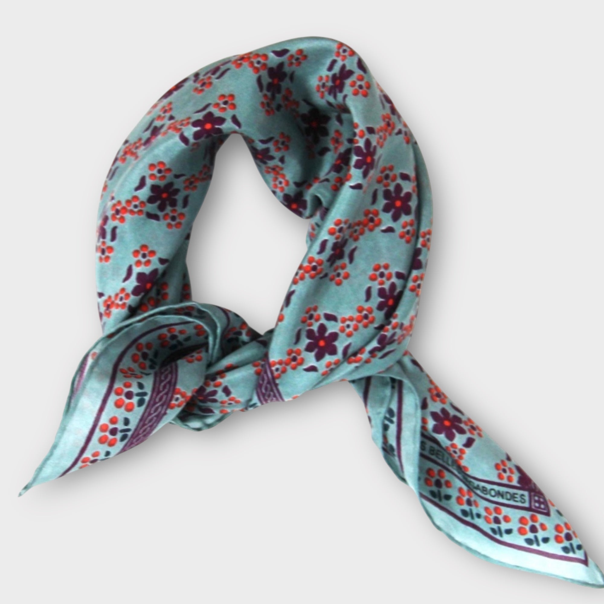 Foulard In Pura Seta 50 x 50 cm Natasha In Scatola Vintage