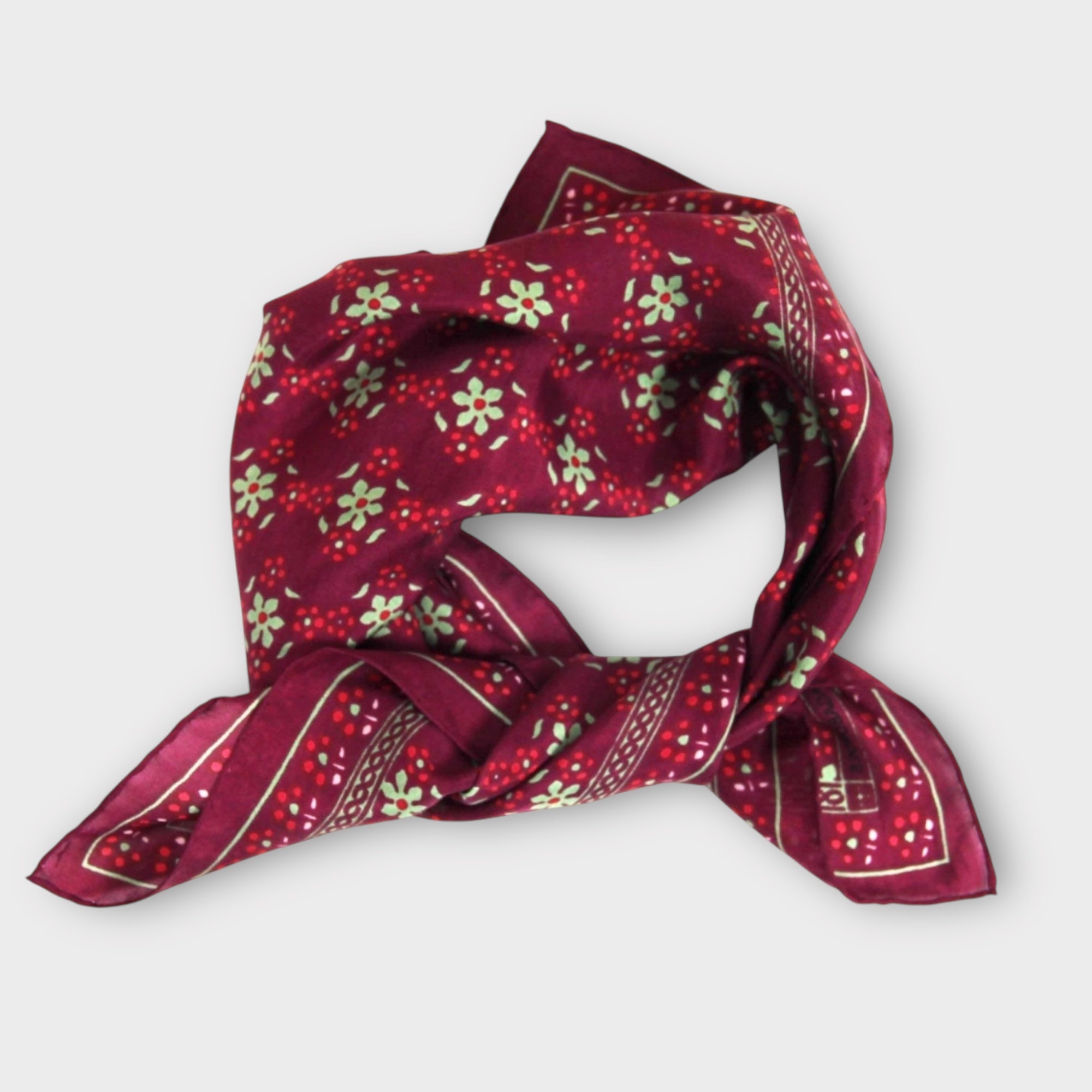 Foulard In Pura Seta 50 x 50 cm Natasha In Scatola Vintage