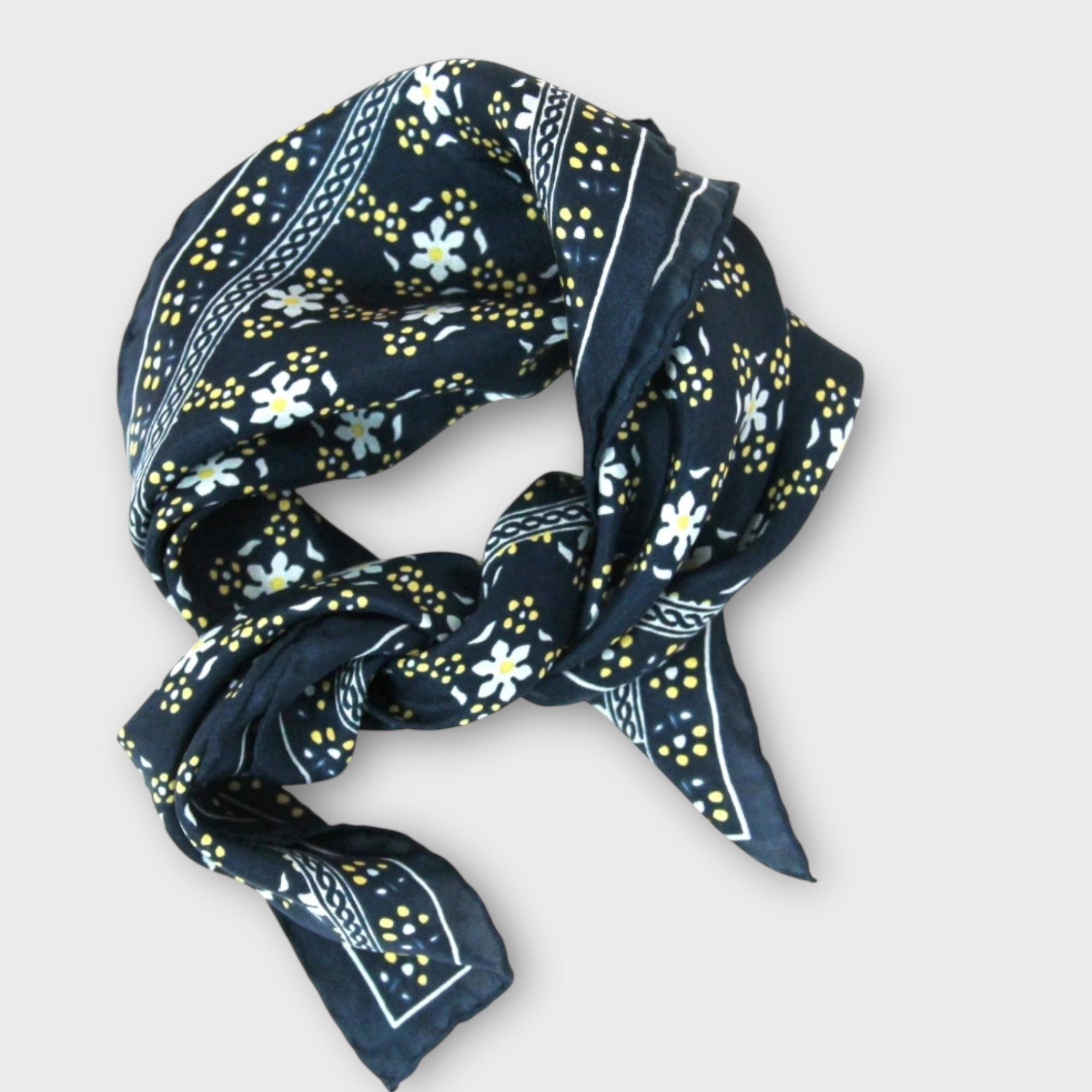 Foulard In Pura Seta 50 x 50 cm Natasha In Scatola Vintage