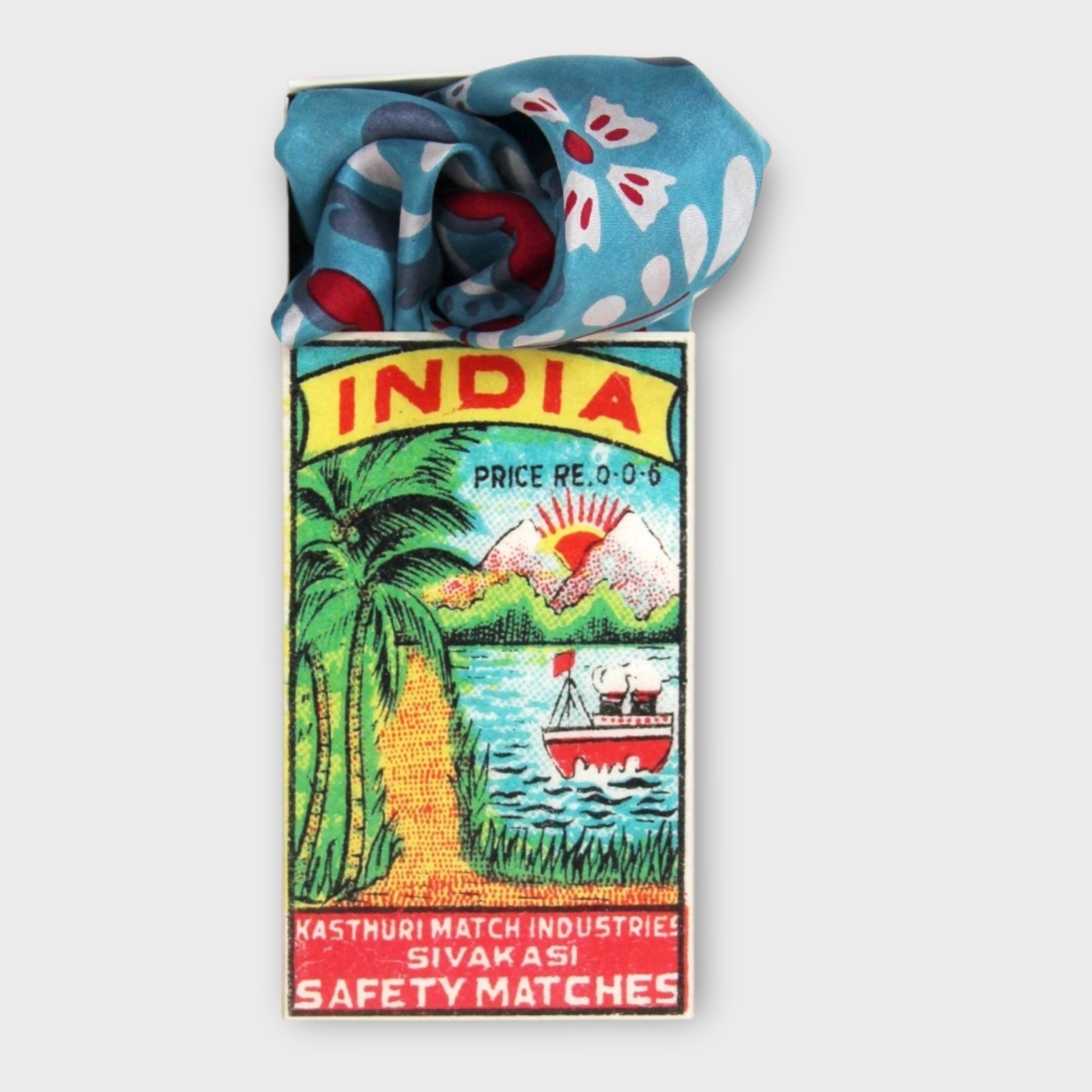 Foulard In Pura Seta 50 x 50 cm Yulia In Scatola Vintage