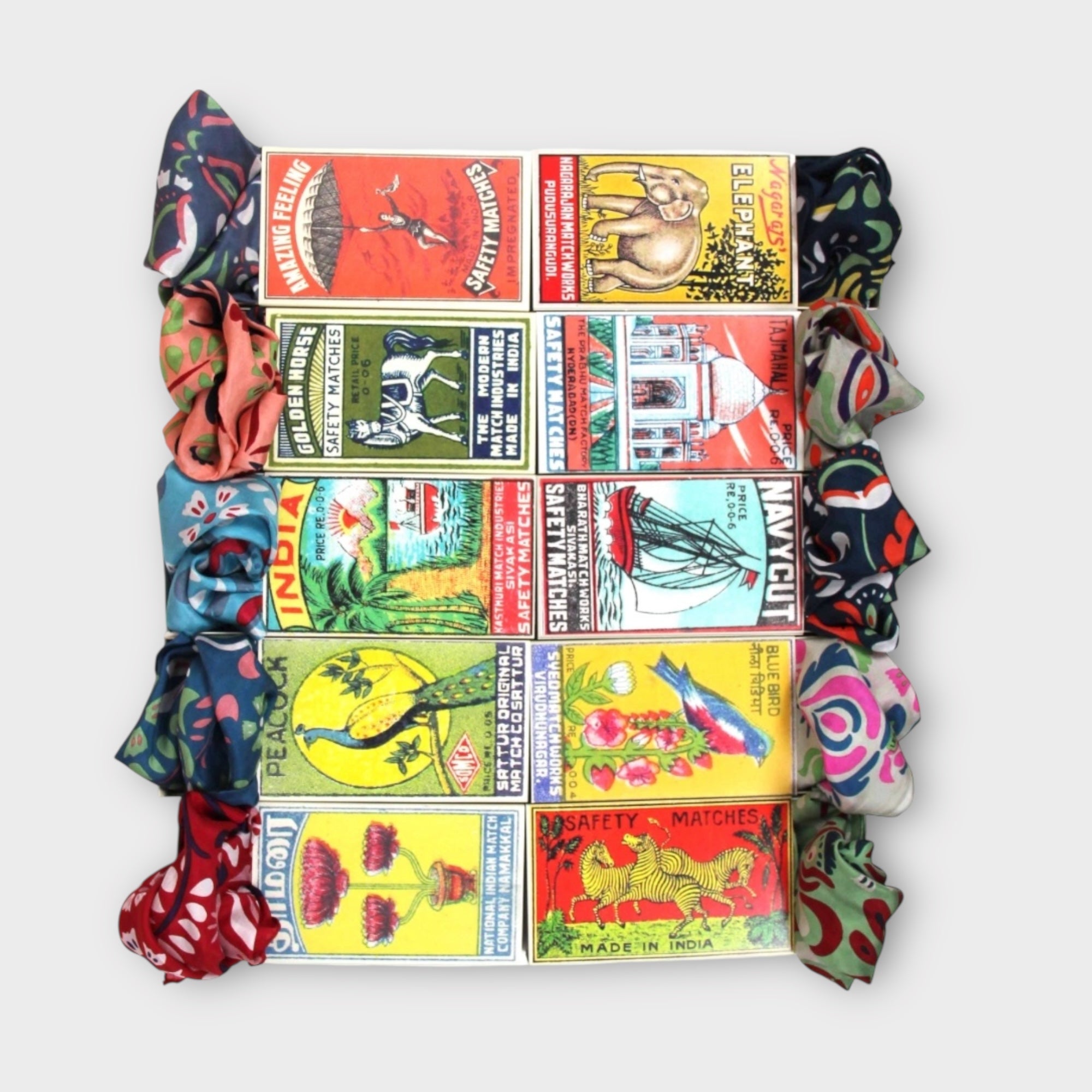 Foulard In Pura Seta 50 x 50 cm Yulia In Scatola Vintage