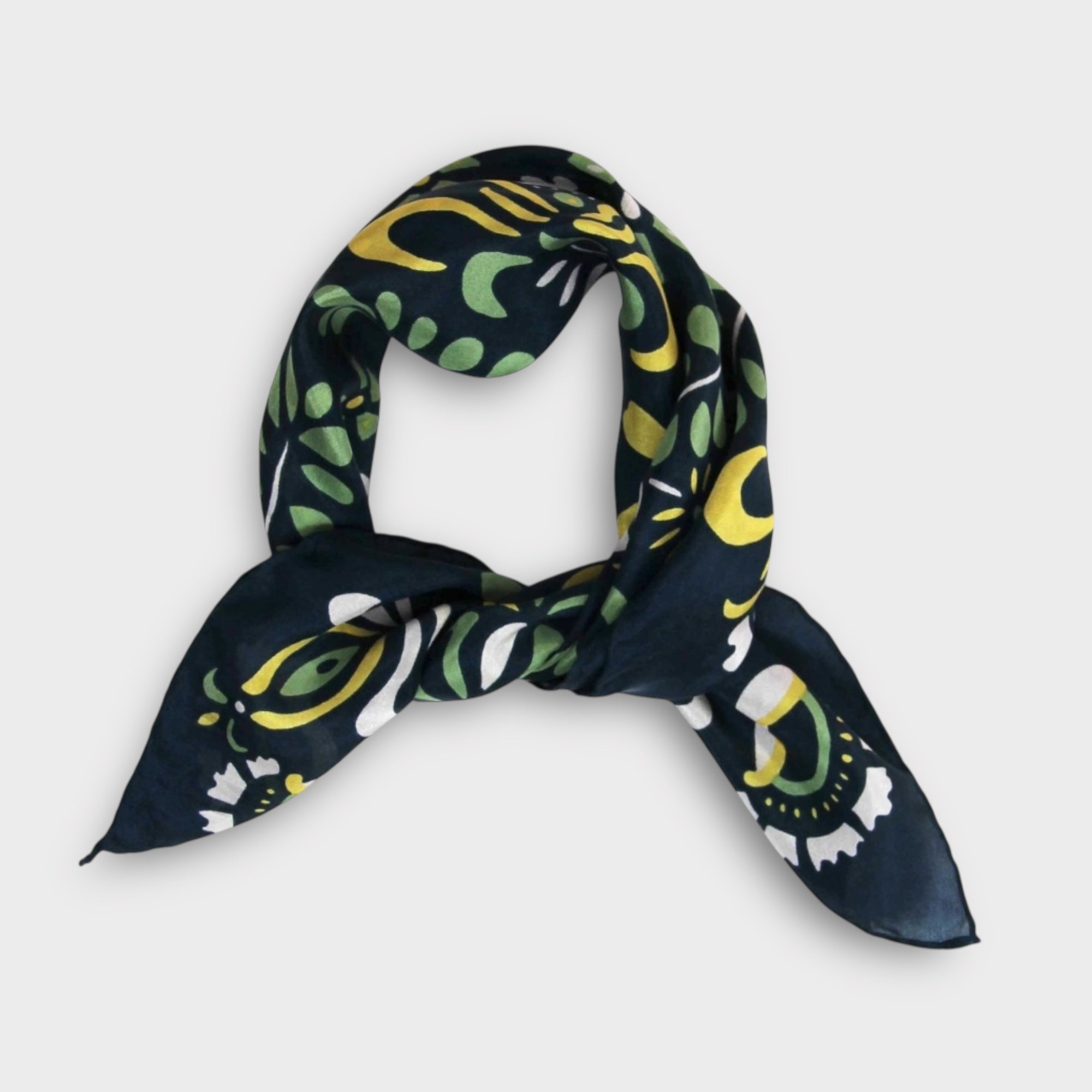 Foulard In Pura Seta 50 x 50 cm Yulia In Scatola Vintage