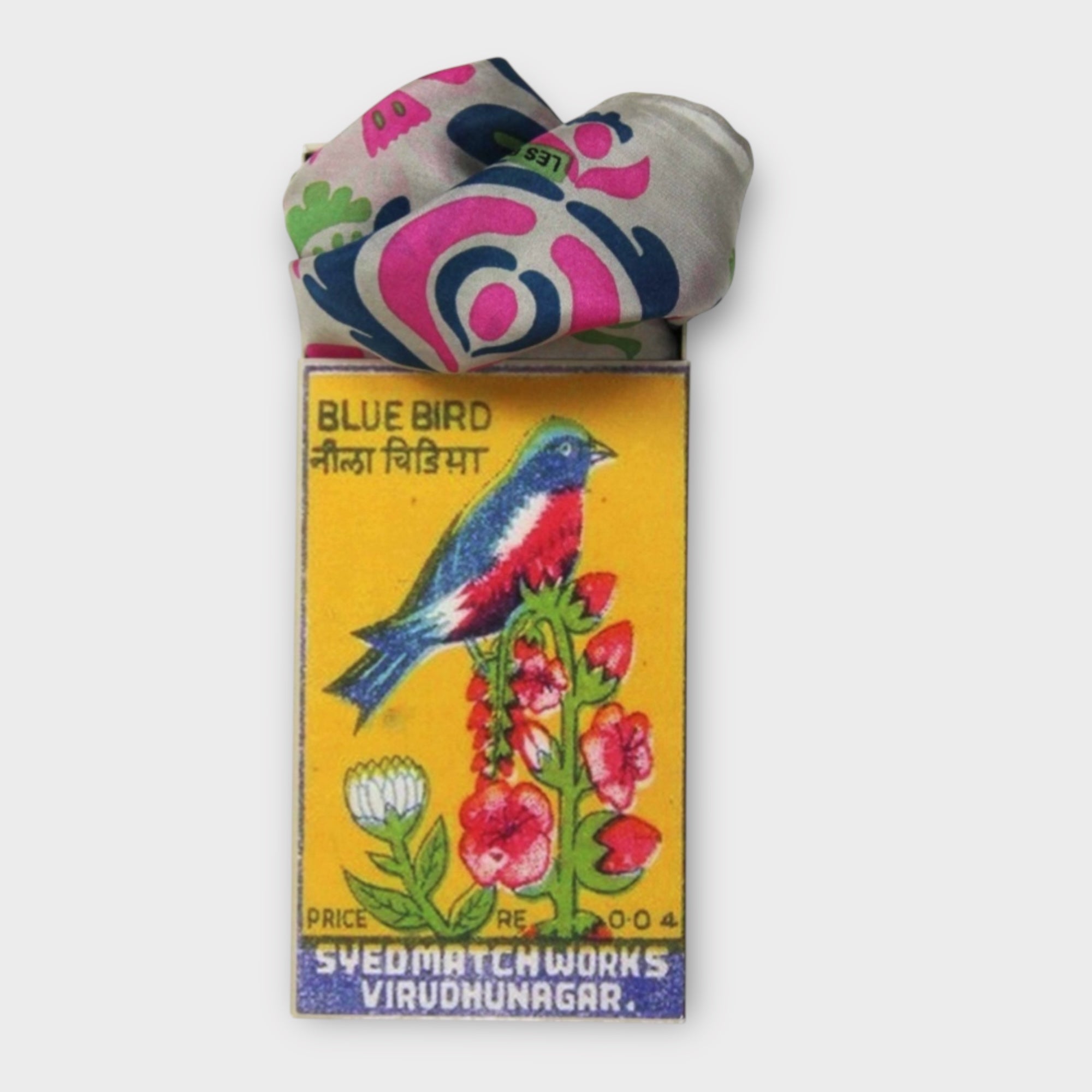 Foulard In Pura Seta 50 x 50 cm Arum In Scatola Vintage