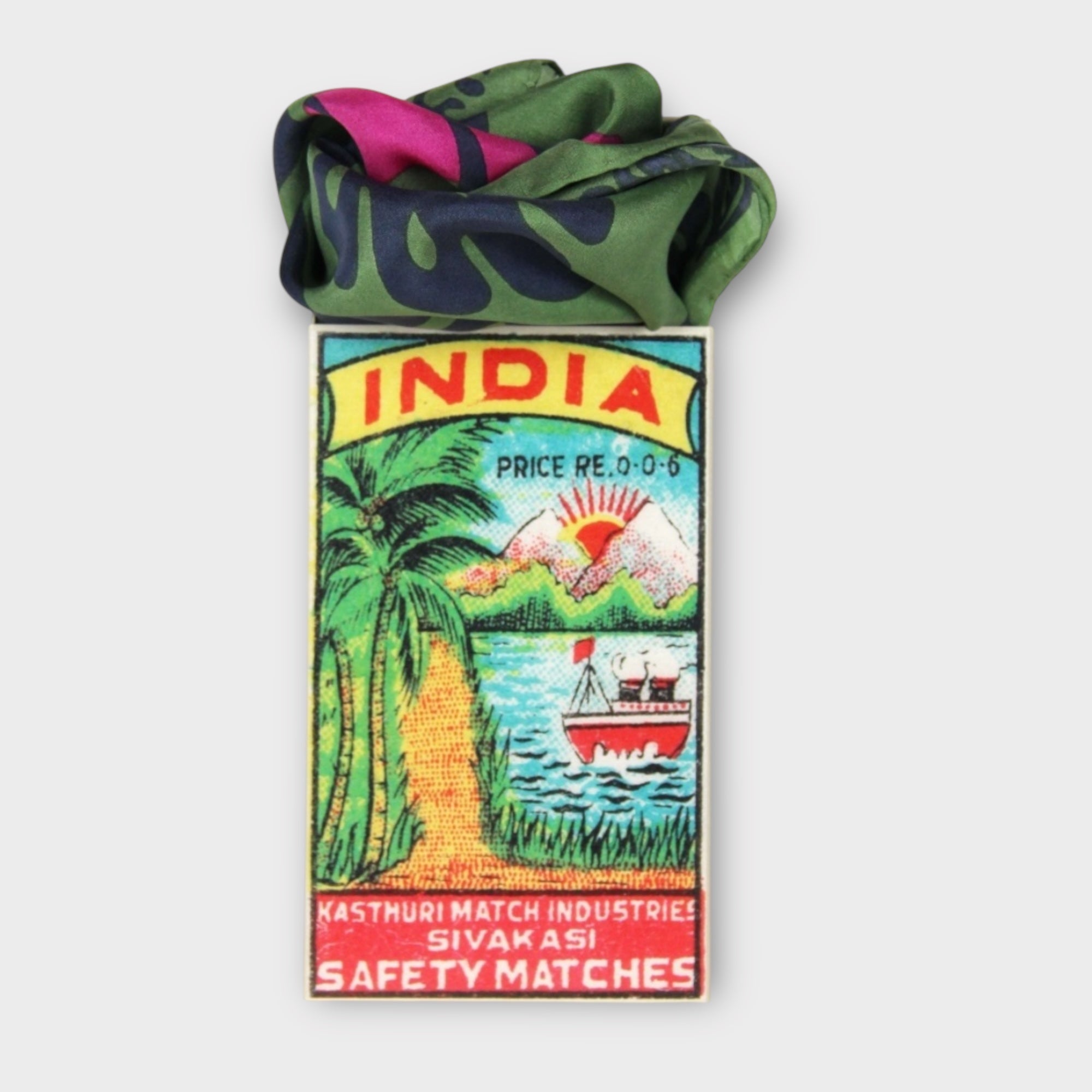 Foulard In Pura Seta 50 x 50 cm Arum In Scatola Vintage