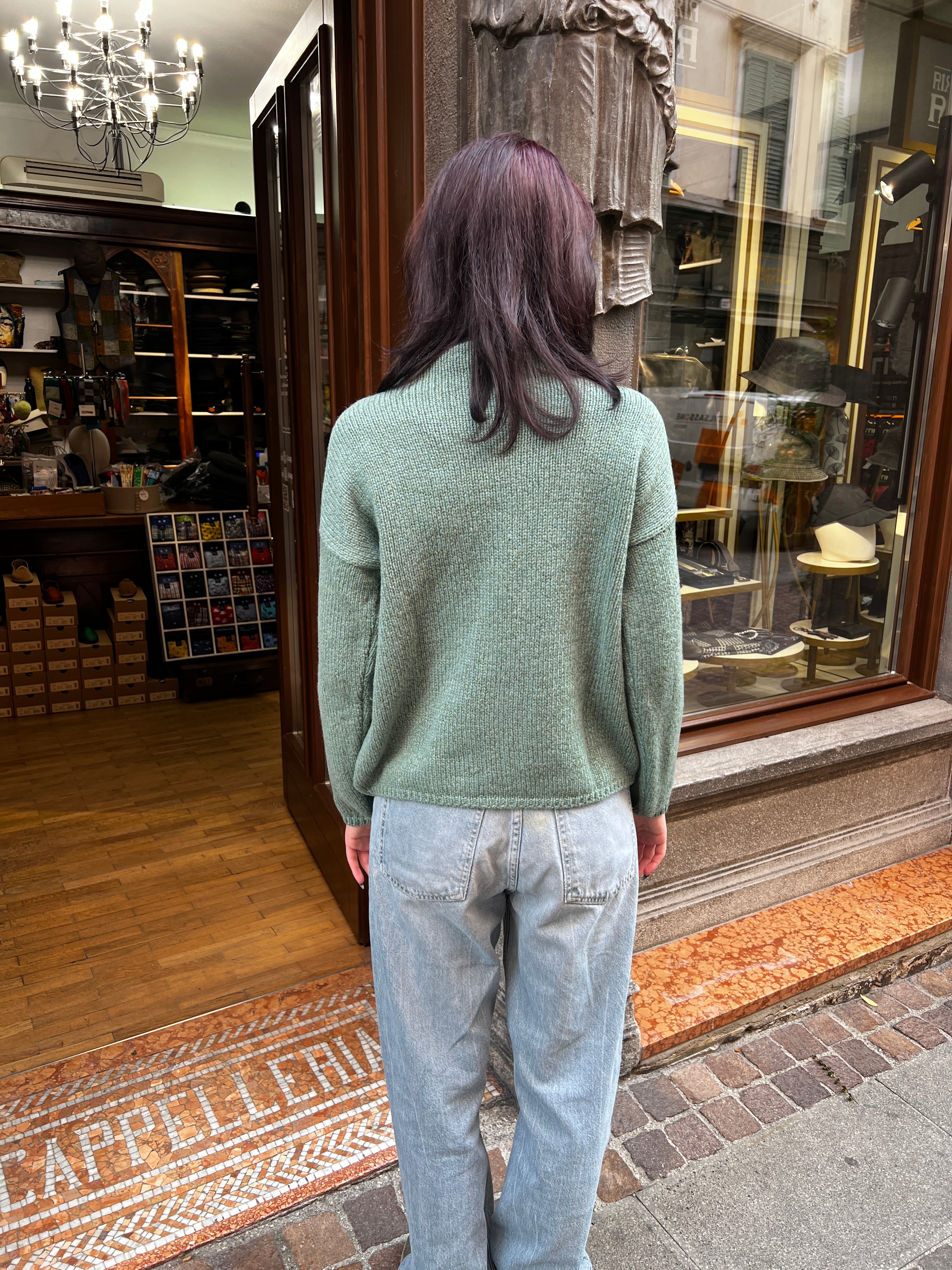 Maglione Donna In Pura Lana Verde Salvia