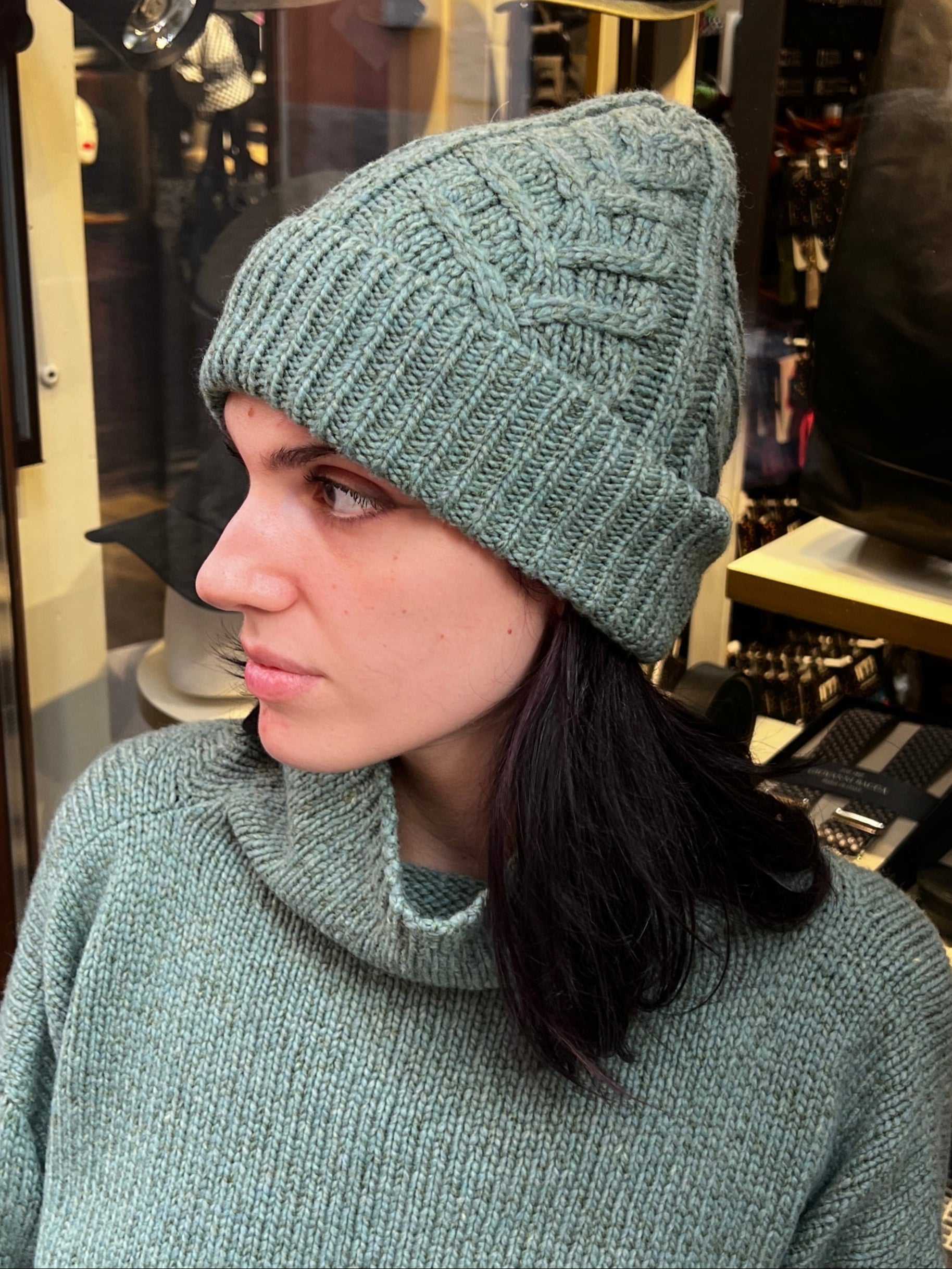 Berretto In Pura Lana Aran Treccia