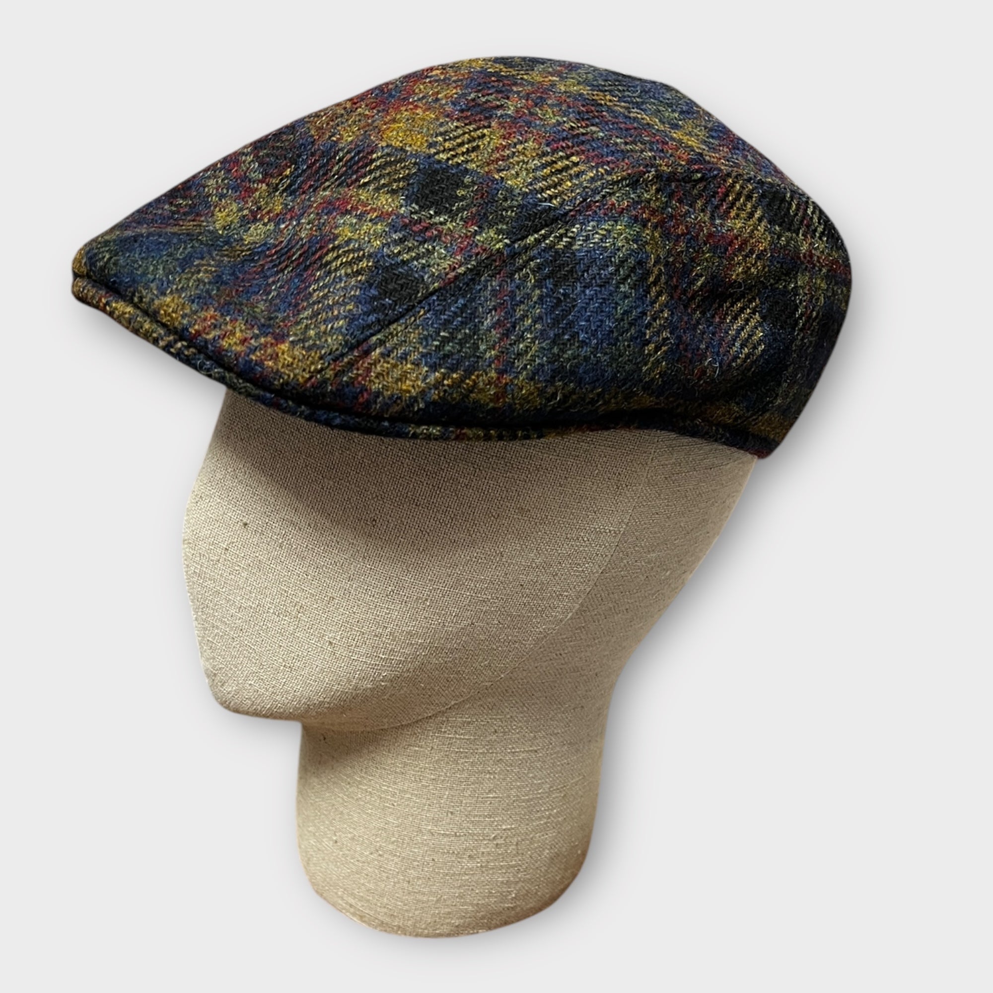 Coppola In Lana Tartan Blu Senape