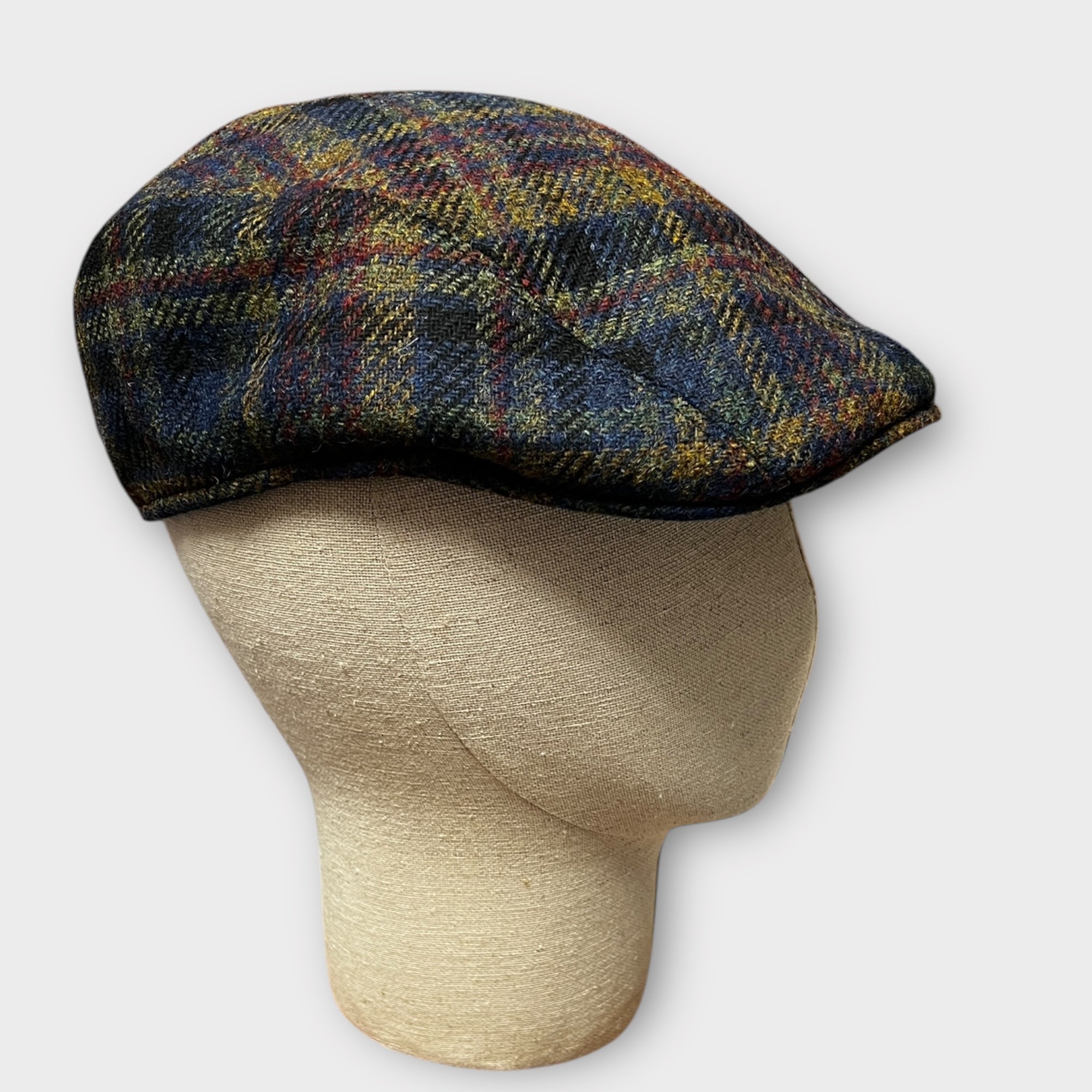 Coppola In Lana Tartan Blu Senape