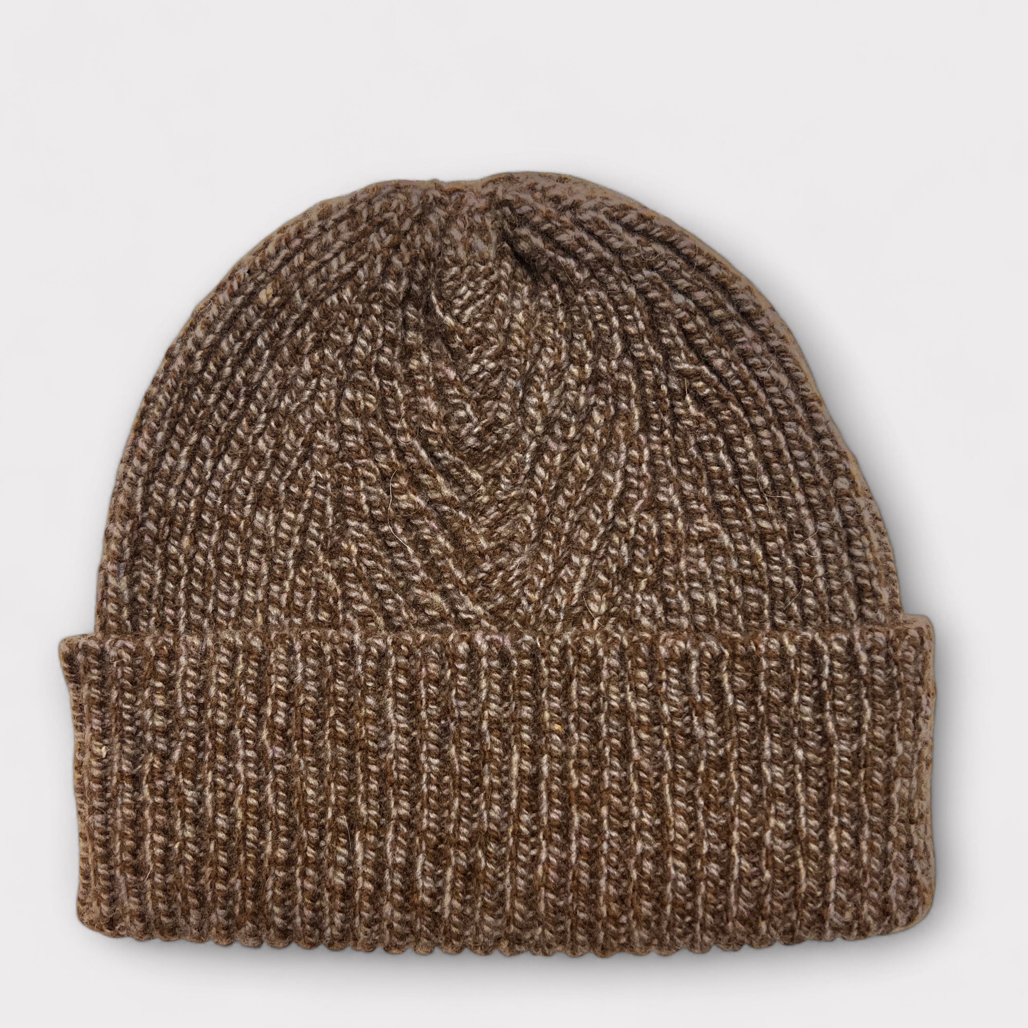 Berretto In Pura Lana e Cashmere Aran Herringbone