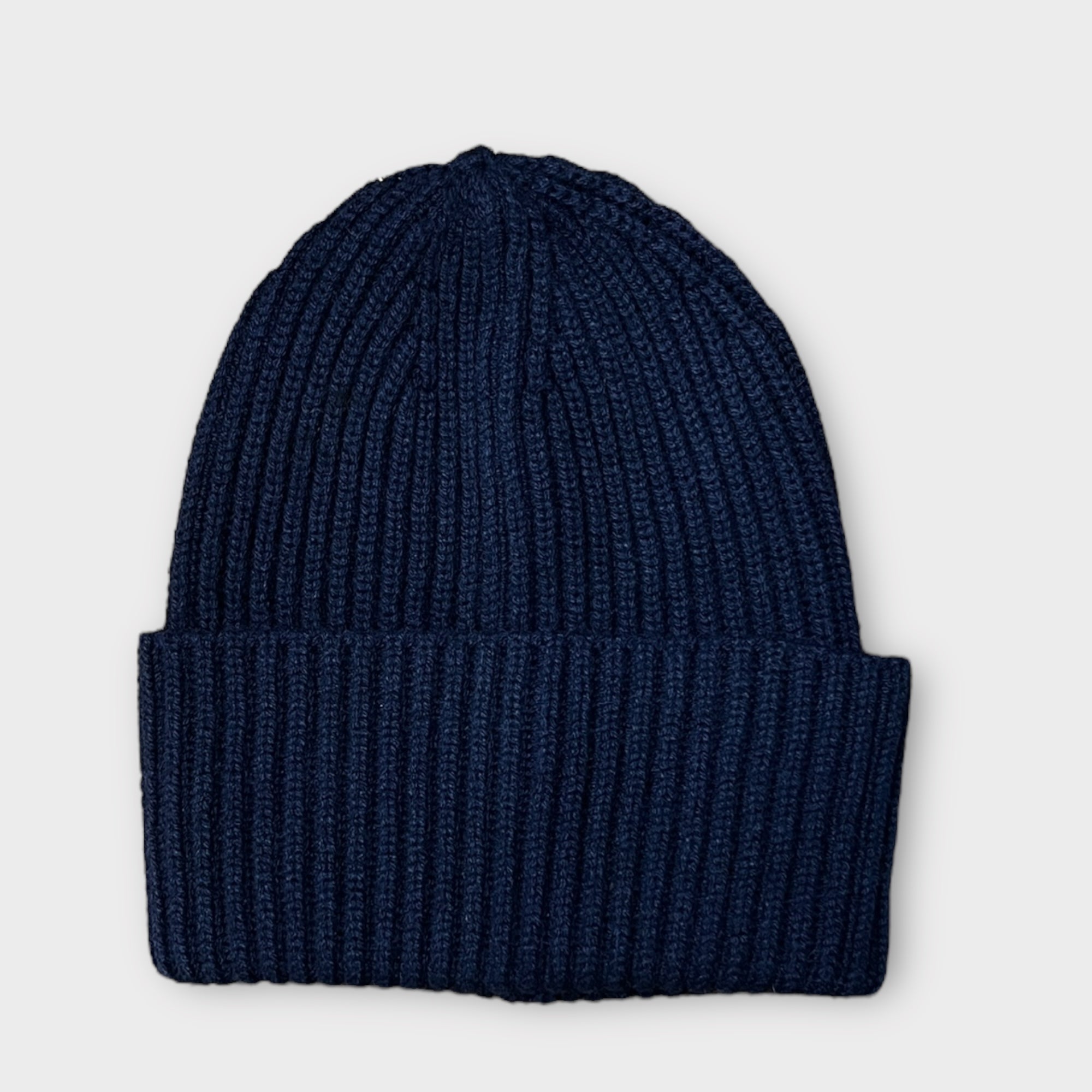 Berretto Beanie Con Risvolto In Puro Cashmere