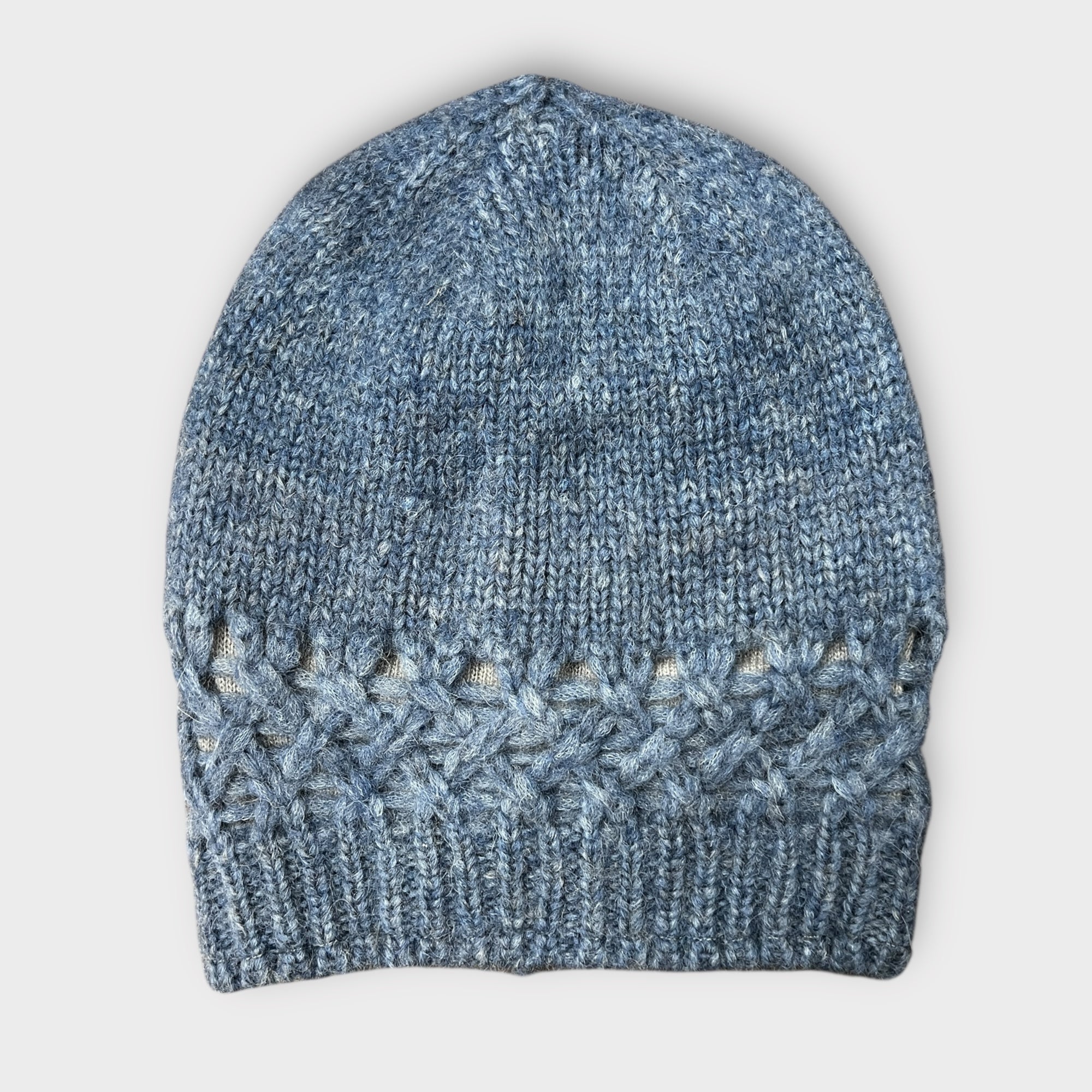 Berretto Beanie In Maglia Di Lana e Baby Alpaca