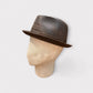 Cappello Trilby In Eco pelle Moro effetto Vintage