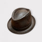 Cappello Trilby In Eco pelle Moro effetto Vintage