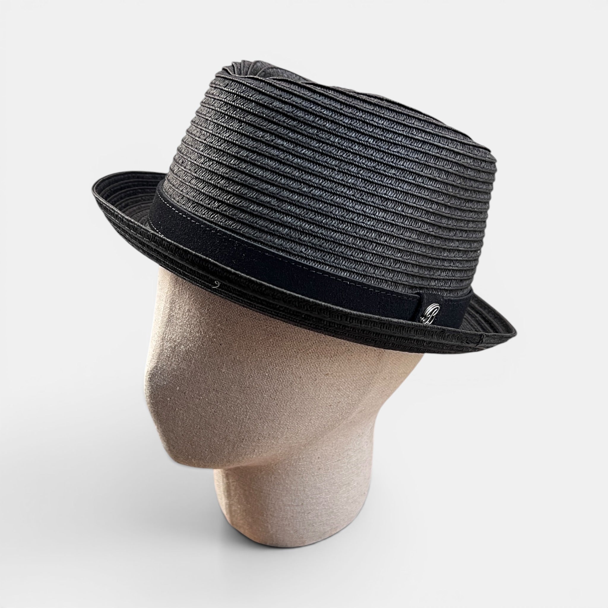 Cappello Estivo Diamante Pork Pie Nero - Cappelleria Bacca