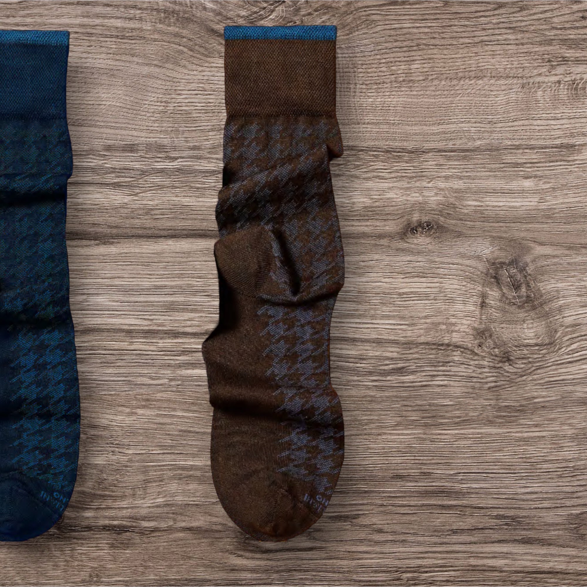 Calzini Uomo Lungo In Modal e Cashmere Pied De Poule