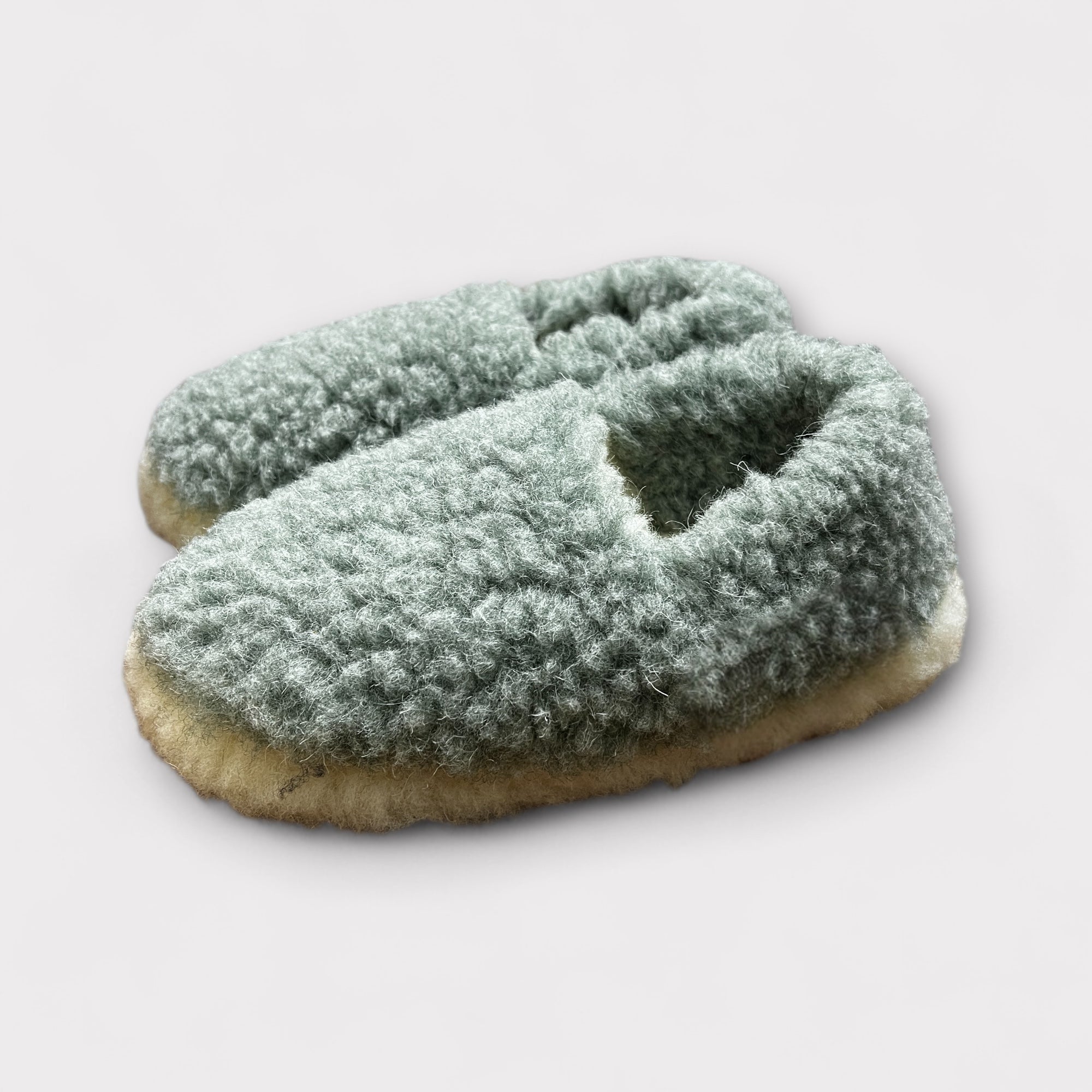 Pantofola Slip on Unisex In Pura Lana Effetto Pelliccia Teddy