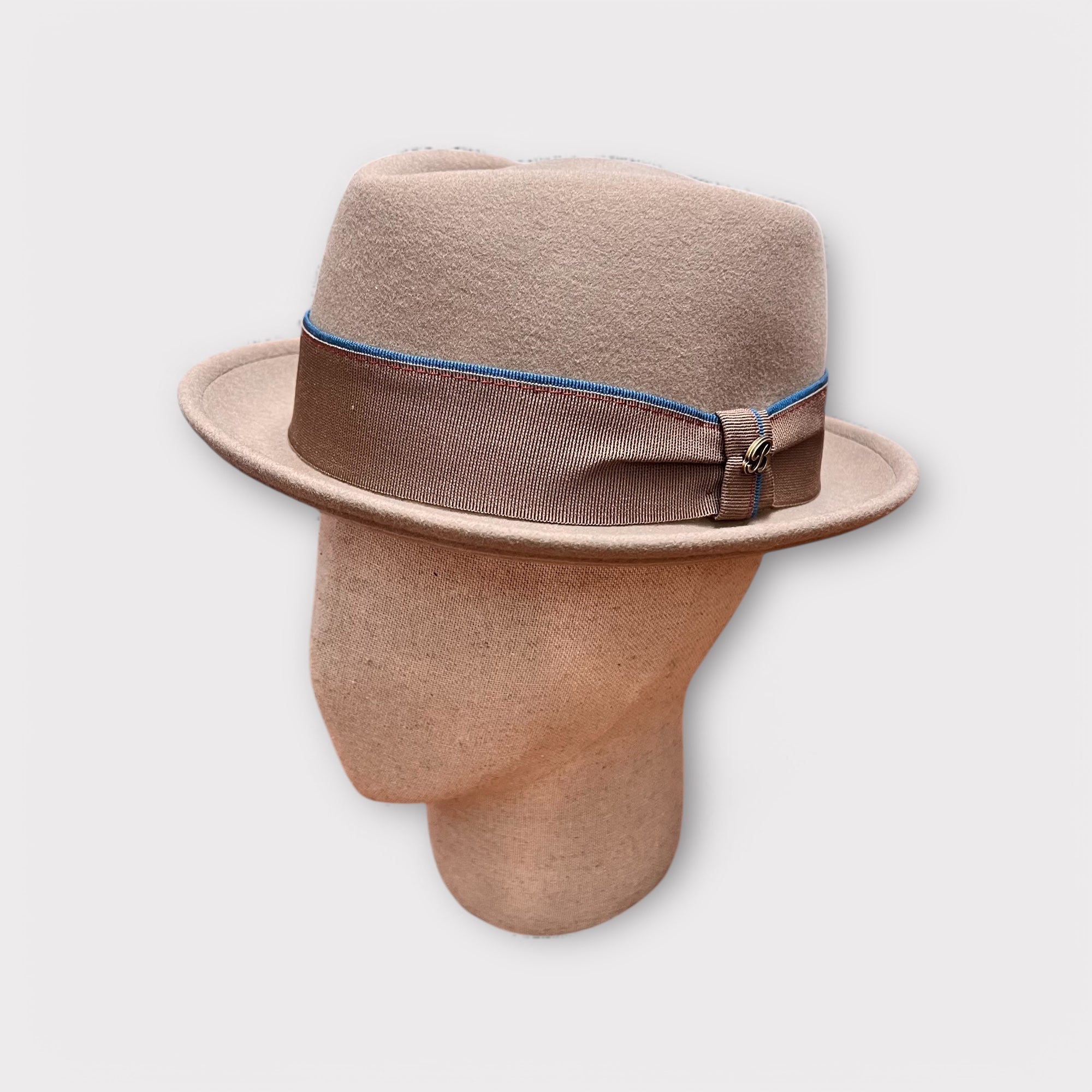 Cappello In feltro Diamante Pork Pie Beige