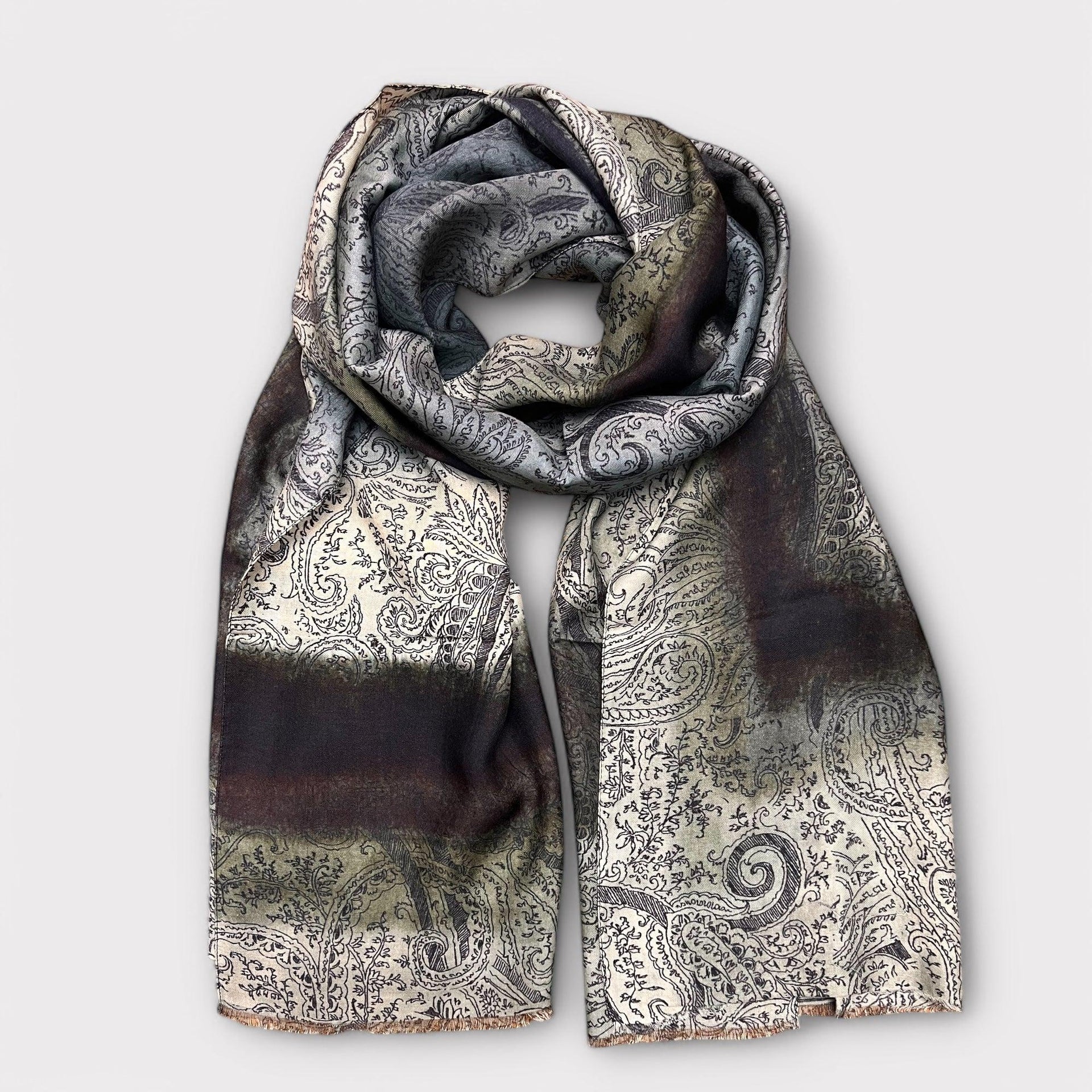 ASHLEY NERO, Scialle In Pashmina Ricamato A Mano In 100% Cashmere - Foto 12