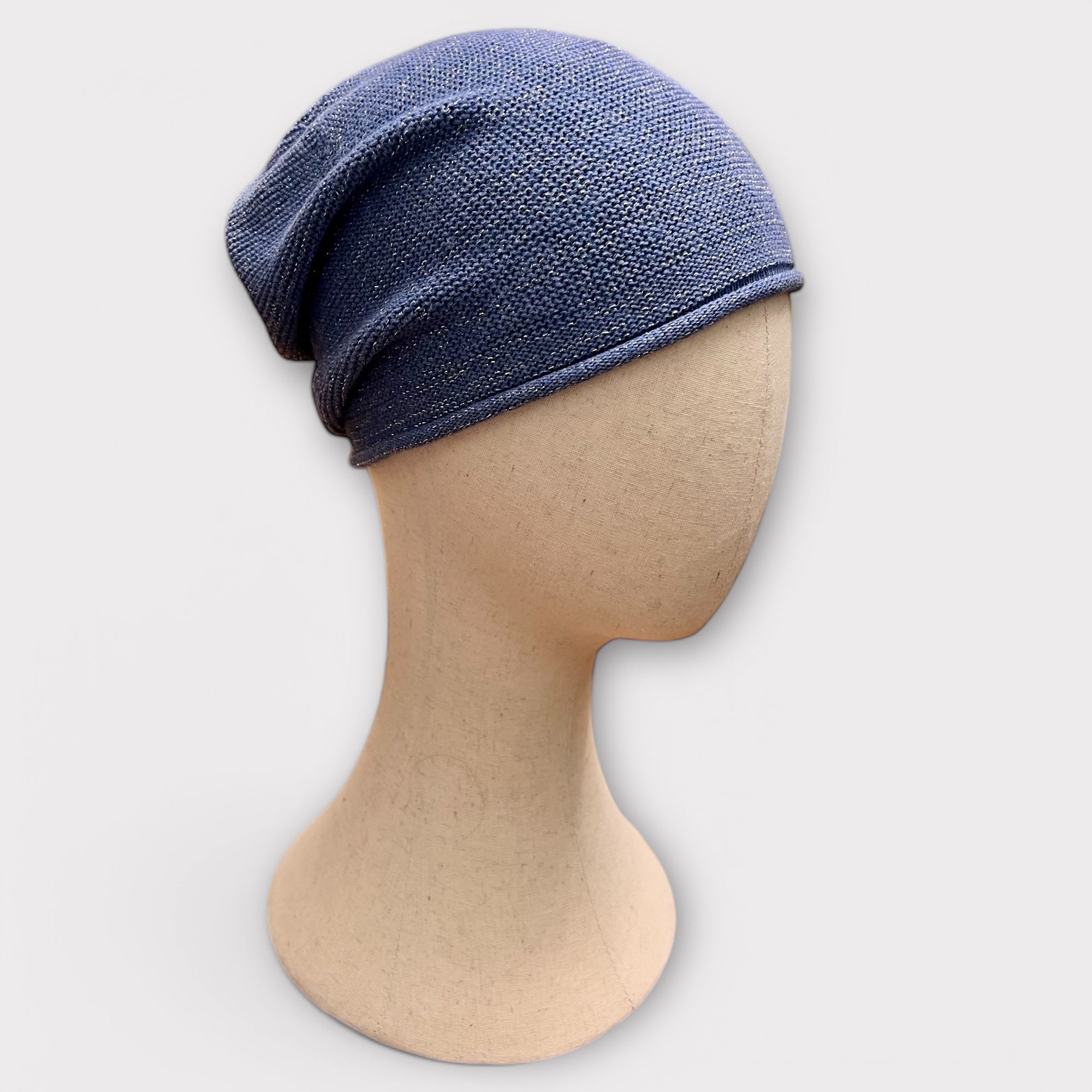 Berretto Beanie Lungo di Cotone con Lurex