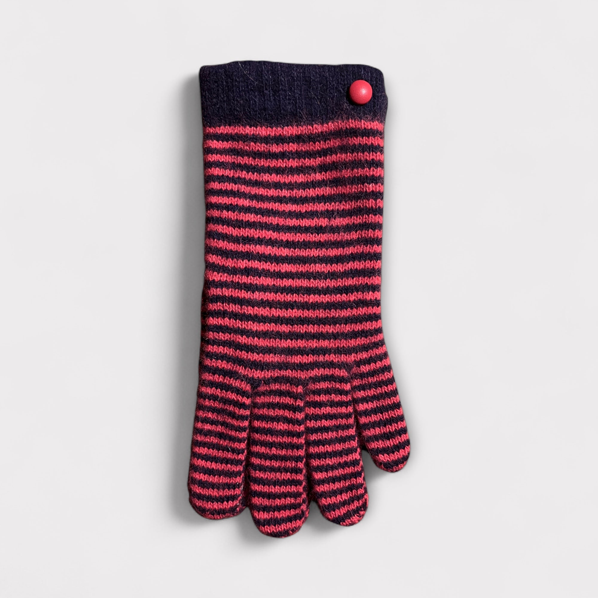 Guanti Da Donna In Lana E Angora Righe Touch Screen