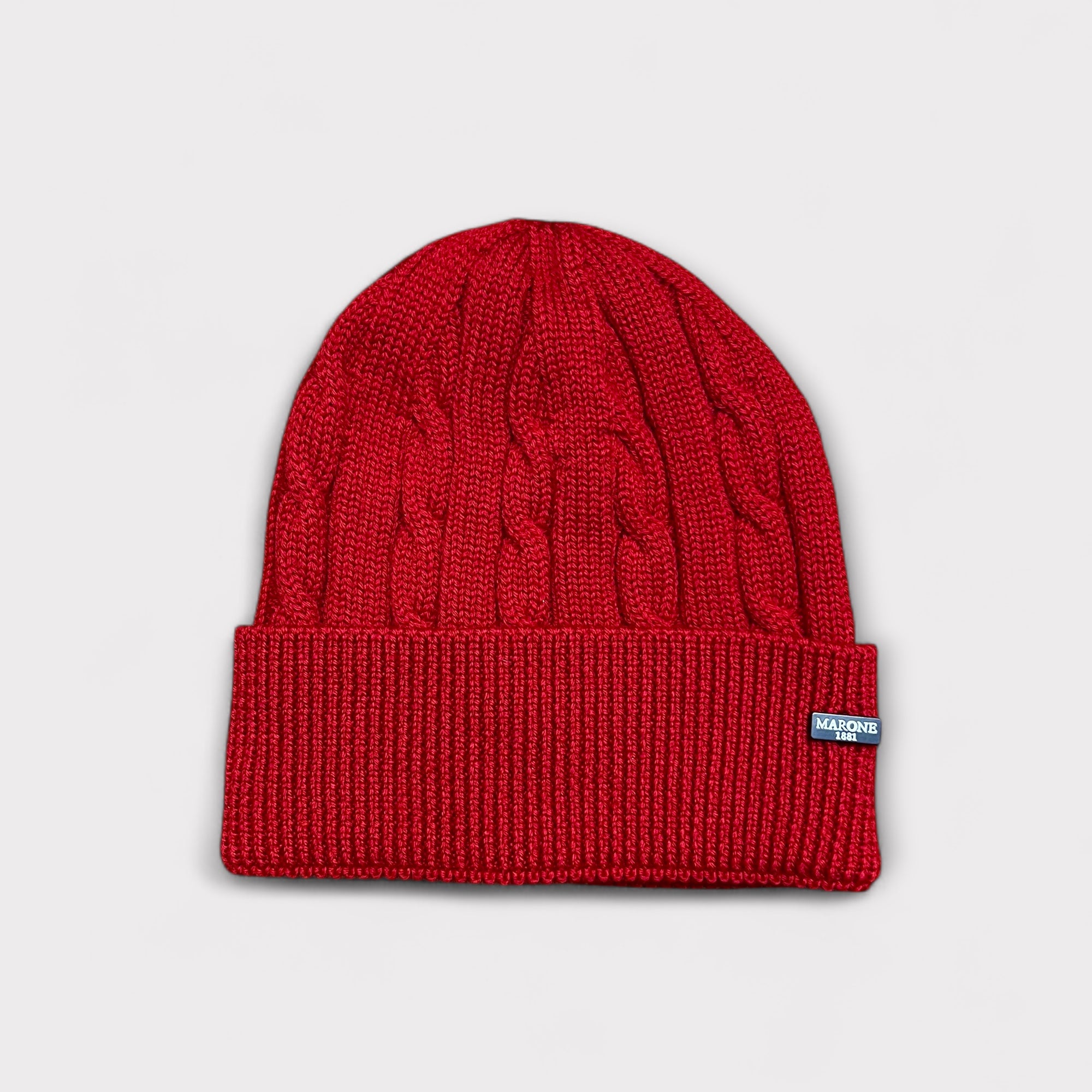 Berretto Unisex Con Risvolto In Pura Lana Merinos Treccia