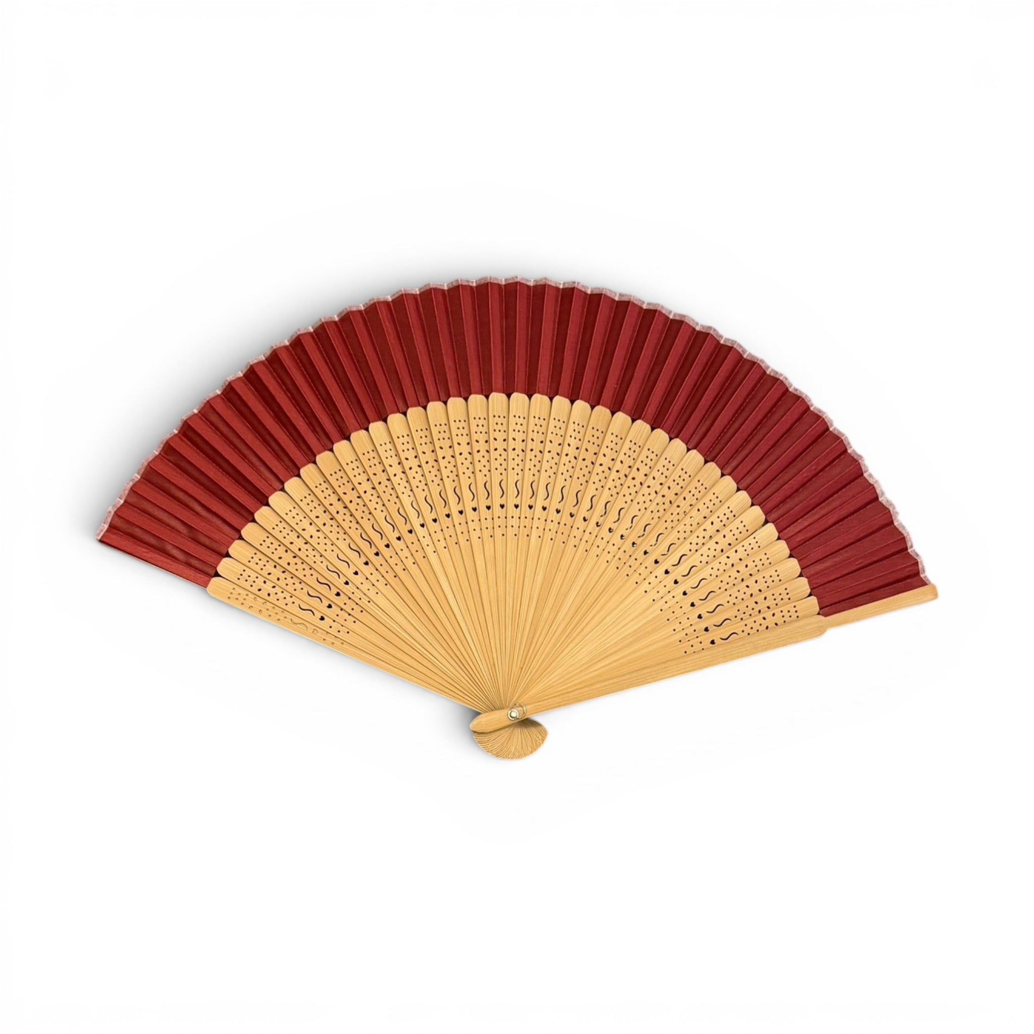 Ventaglio In Bamboo e Seta Tinta Unita Diam. 37 cm.